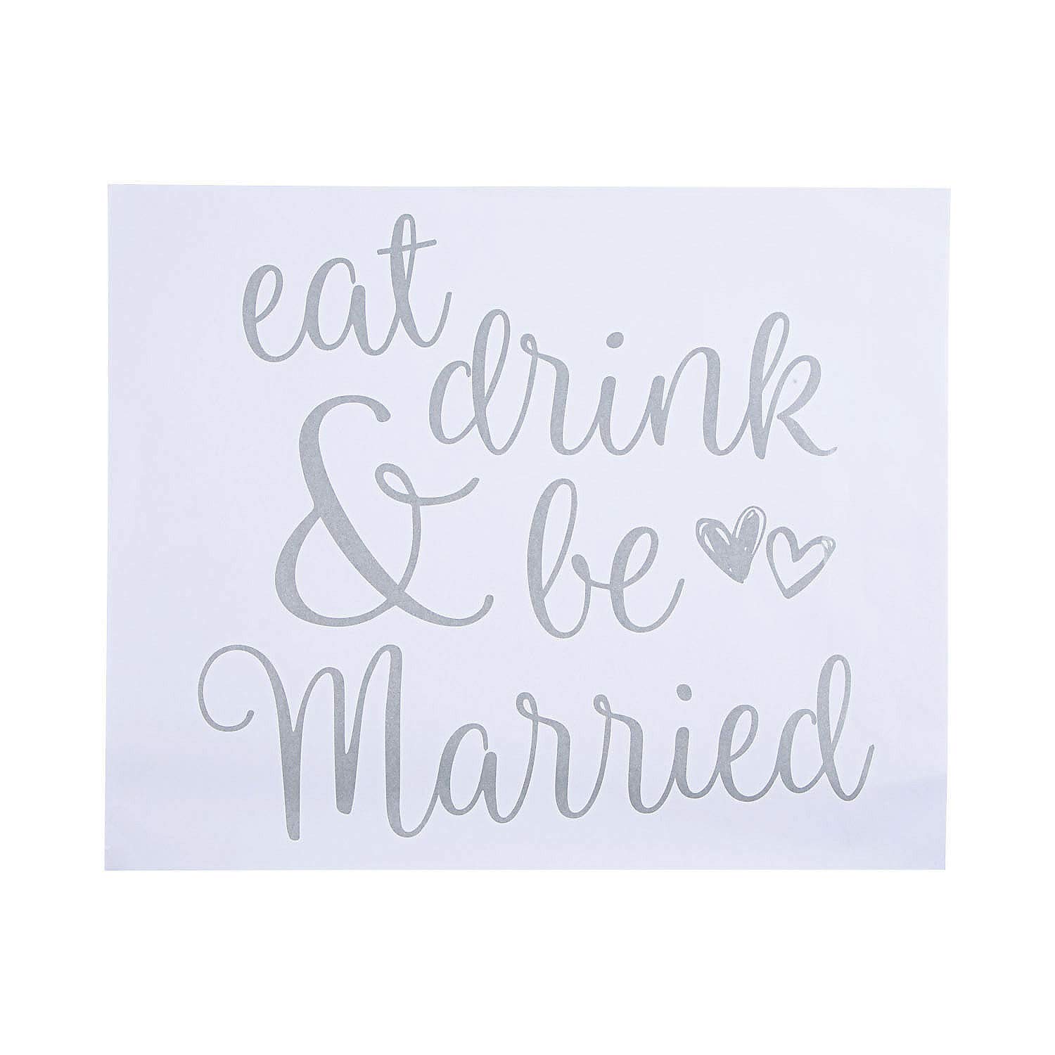 EAT Drink & BE Married Paper Placemats - 25 Pack Wedding Party Supplies for Reception, Bridal Shower & Anniversary Celebrations