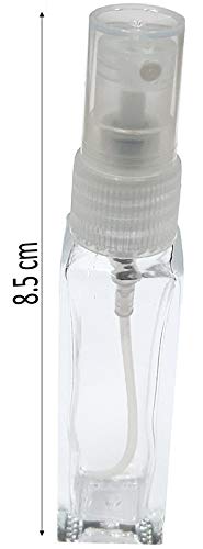 Refillable 10ml Empty Glass Spray Bottles for Toner, Perfume, Essential Oils & Aromatic Water - Clear Square Travel Size (Set of 6) | Perfect for DIY Skincare, Fragrance Mixing & Aromatherapy