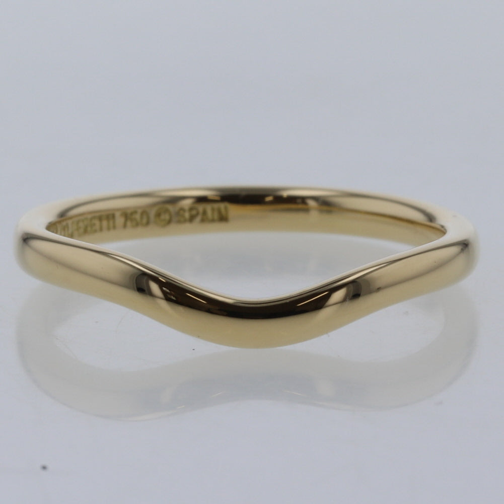 18K Gold Curved Wedding Band Ring for Women - Elegant Comfort Fit Bridal Jewelry for Engagement, Anniversary & Special Occasions