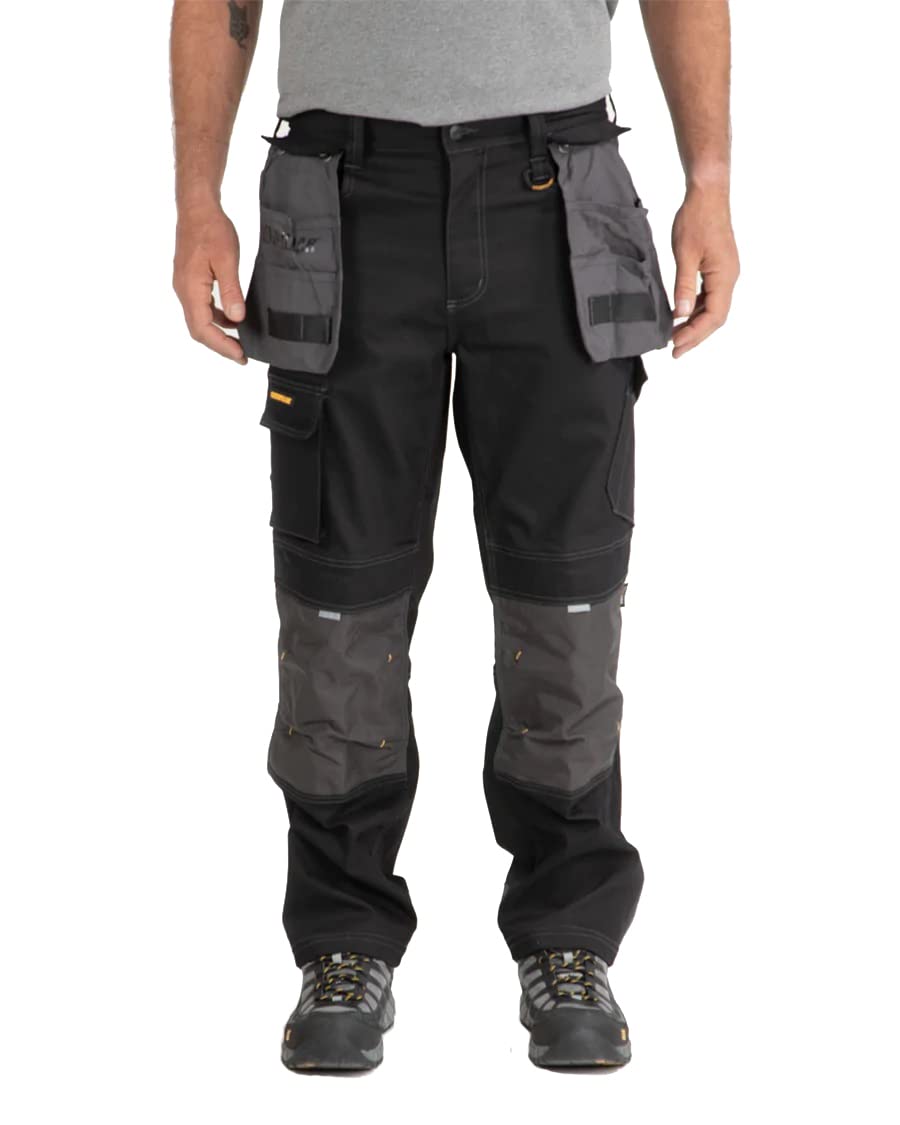 Caterpillar H2O Defender Water Resistant Work Pants for Men - Reinforced Knees, Bellowed Cargo Pockets & Tool Bags - Durable Construction for Outdoor Work, Construction & Heavy Duty Jobs