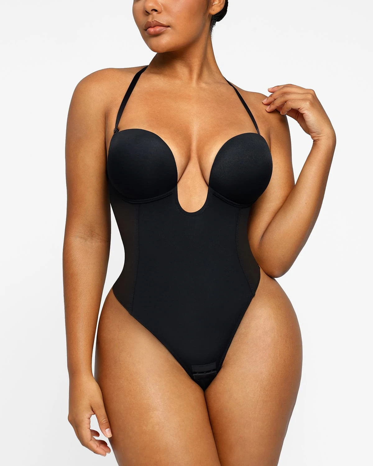 AirSlim® Deep Plunge Low Back Thong Bodysuit - Sexy Lingerie for Women, Comfortable Stretchy Fabric, Perfect for Date Night & Special Occasions
