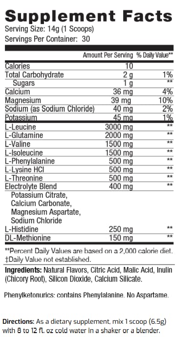 Premium BCAA Amino Acid Powder 2:1:1 Ratio - Pre & Post Workout Supplement with Electrolytes - Lab Tested & Certified - Lemon Ice Flavor - 30 Servings - Ideal for Muscle Recovery & Gym Performance