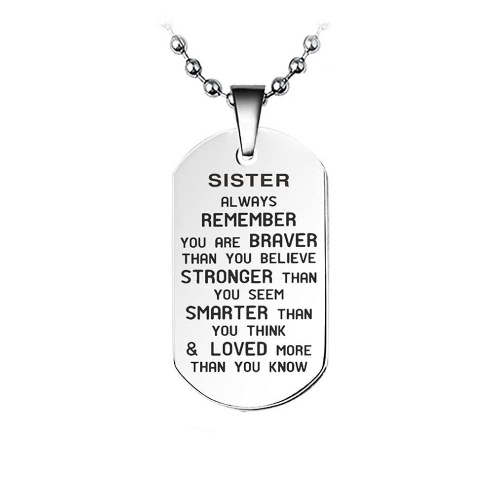 Best Sister Gifts for Birthday, Christmas & Graduation - Inspirational Necklace for Women & Girls - Perfect for Sister's Day, Anniversaries & Special Occasions