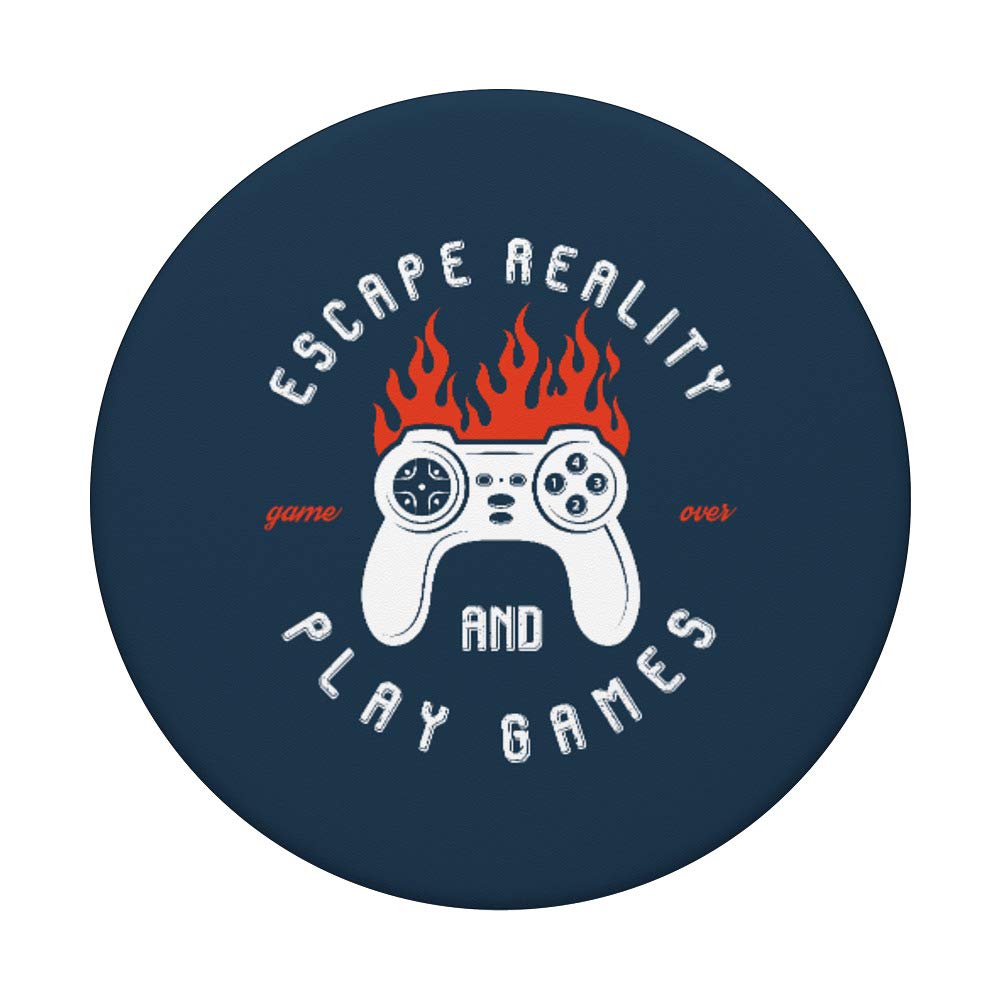 Introvert Geek Video Gamer PopSockets Swappable PopGrip - Escape Reality & Play Games | Perfect for Gaming, Phone Stand & Daily Use