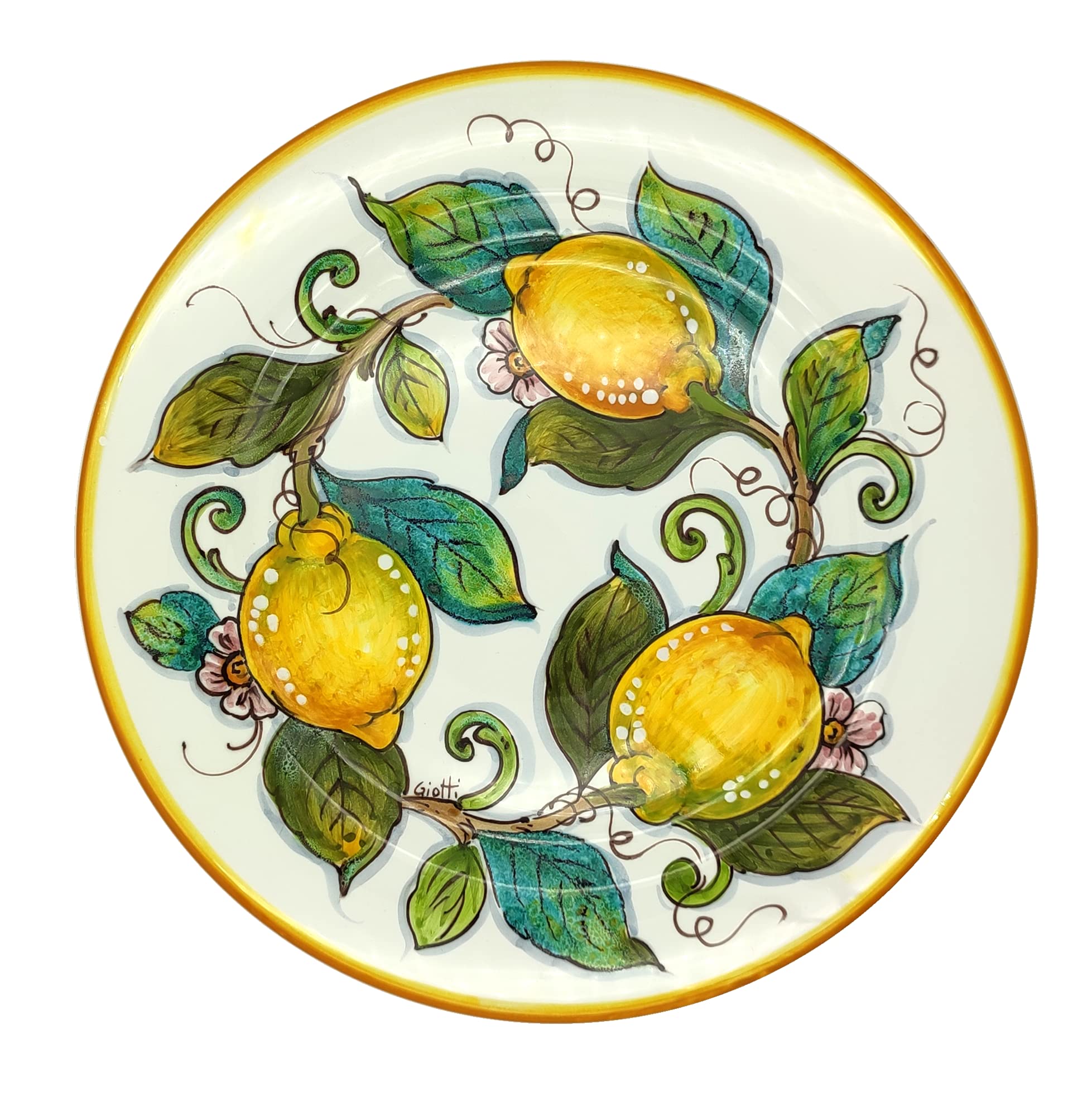 Italian Ceramic Dinnerware Set - Handmade in Italy - Blue & White Lemon Design - Tuscan Style Tableware for Home Decor - Perfect for Countryside Dining, Kitchen Decor, and Gift Giving