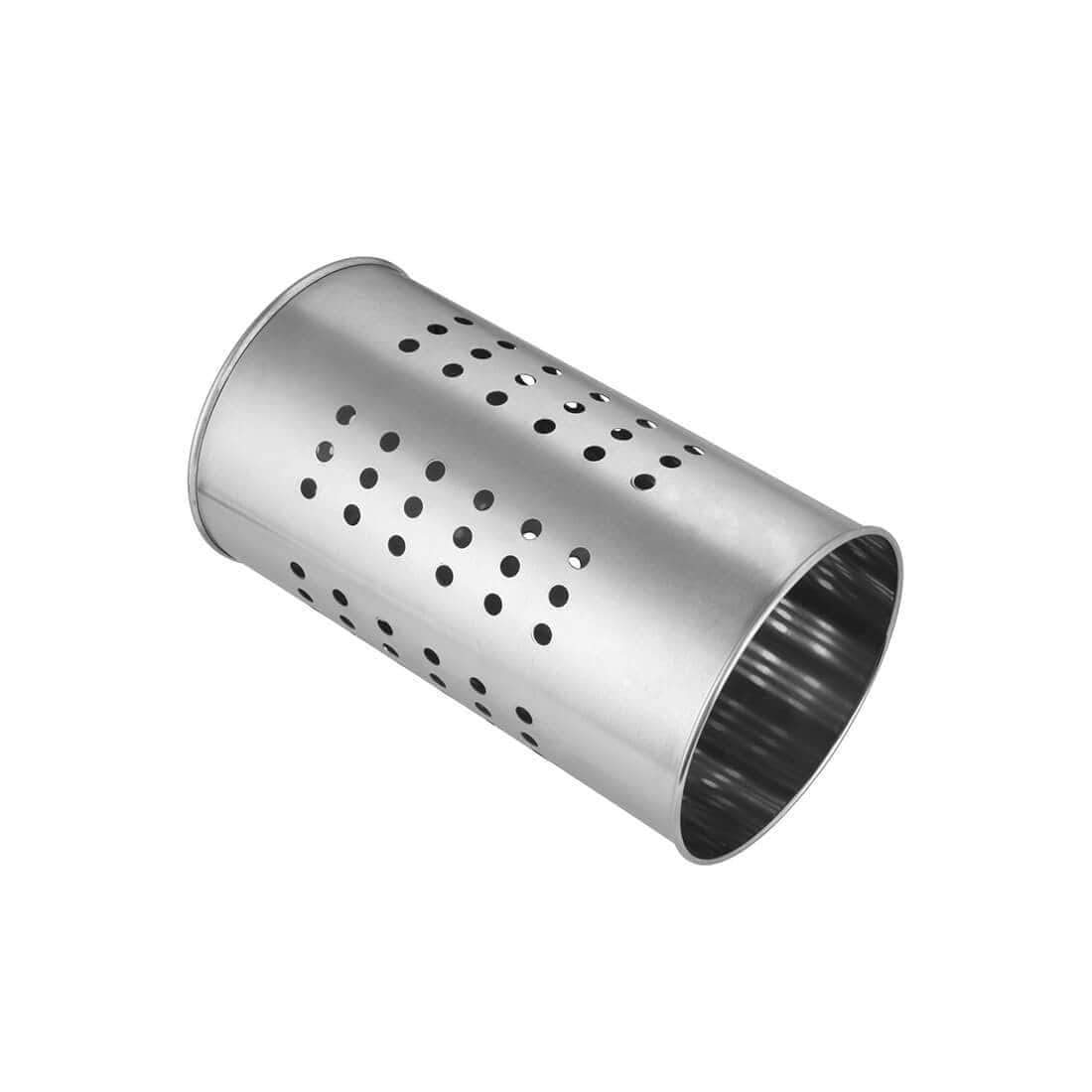 Stainless Steel Utensil Holder with Round Holes - Premium Kitchen Organizer for Forks, Spoons & Knives - Perfect for Countertop Storage & Kitchen Drawer Organization