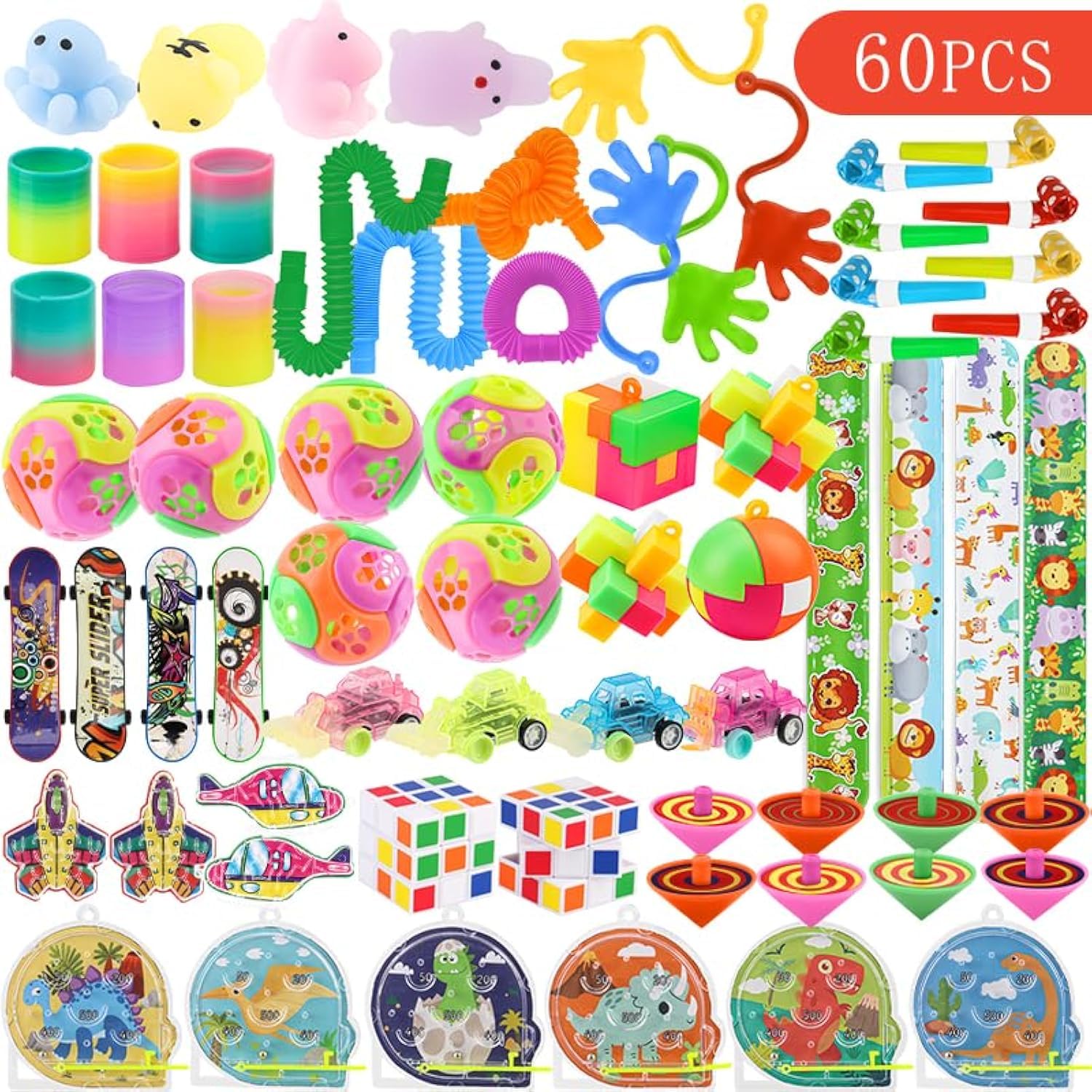 60pcs Easter Basket Stuffers & Party Favors - Pinata Fillers, Treasure Box Toys for Kids, Classroom Prizes, Birthday Goodie Bags - Perfect for Easter Egg Hunts, School Rewards & Children's Party Games