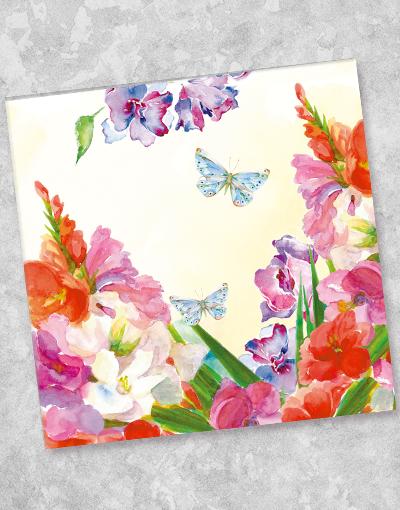 Elegant Floral Garden Bouquet Beverage Napkins - 40 Count Disposable Paper Napkins for Parties, Weddings, and Tea Time