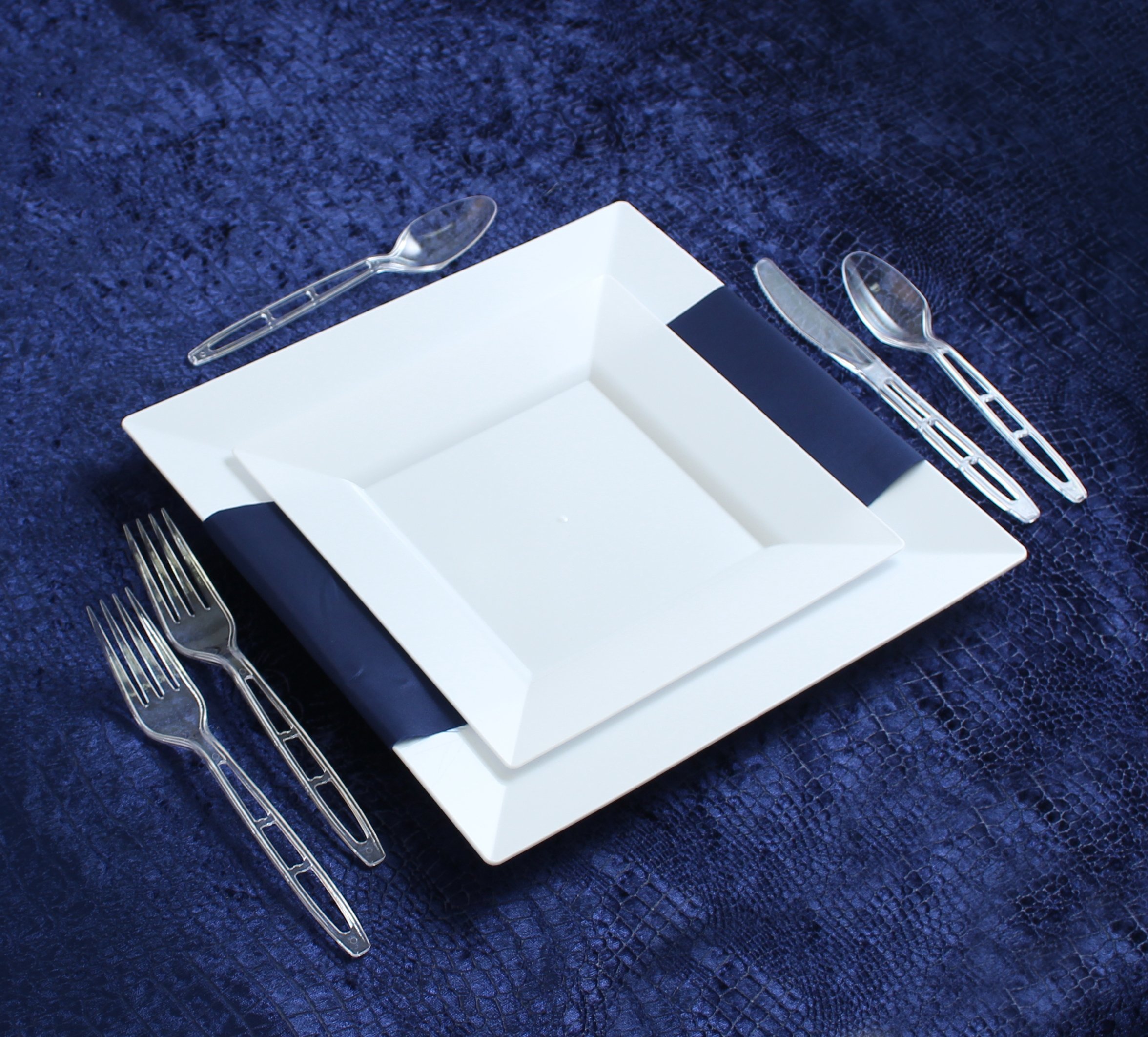 1440-Piece Emerald Clear Plastic Silverware Set - 720 Forks, 480 Spoons, 240 Knives | Heavy Duty Disposable Cutlery for Weddings, Catering, Galas & Cocktail Parties | Elegant Disposable Utensils for Events, Banquets & Special Occasions