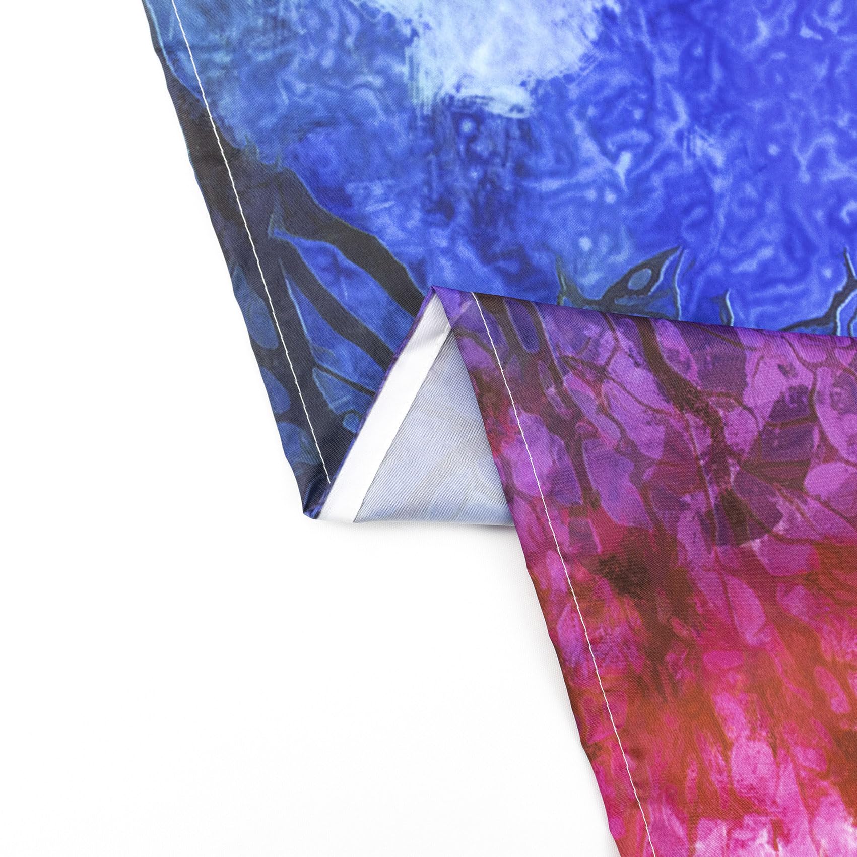 HVEST Wolf Tapestry Purple Blue Psychedelic Starry Sky Moon Mountains Wall Hanging Blanket for Bedroom Living Room Teen Dorm Indie Decor Poster 60x40 Inches, Perfect for Home Office Meditation Space and Cozy Reading Nook