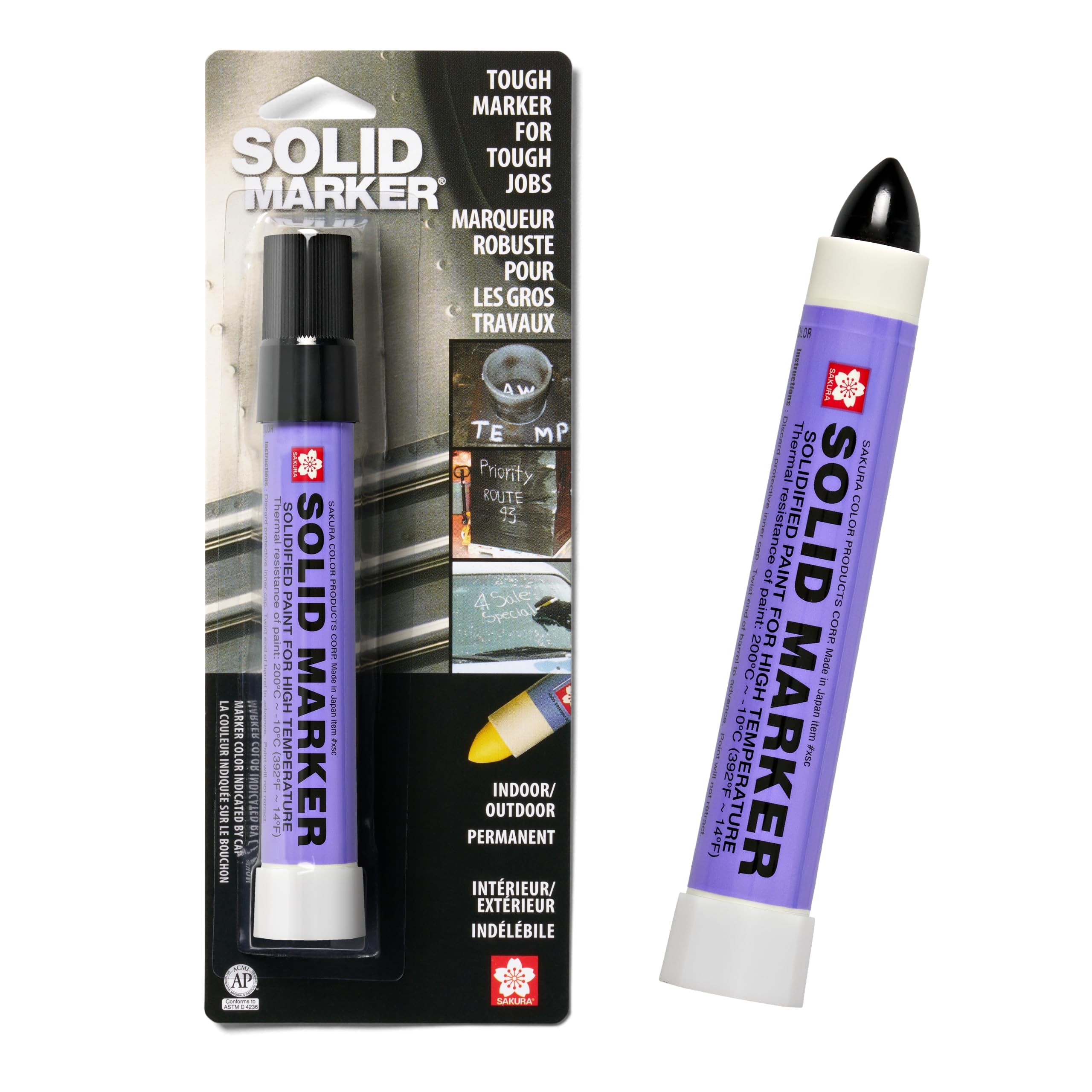 Sakura Solid Paint Markers - Permanent Waterproof Paint Pens for Windows, Wood, Glass - Black Ink - 1 Pack - Ideal for DIY Crafts, Sign Making & Home Decor Projects