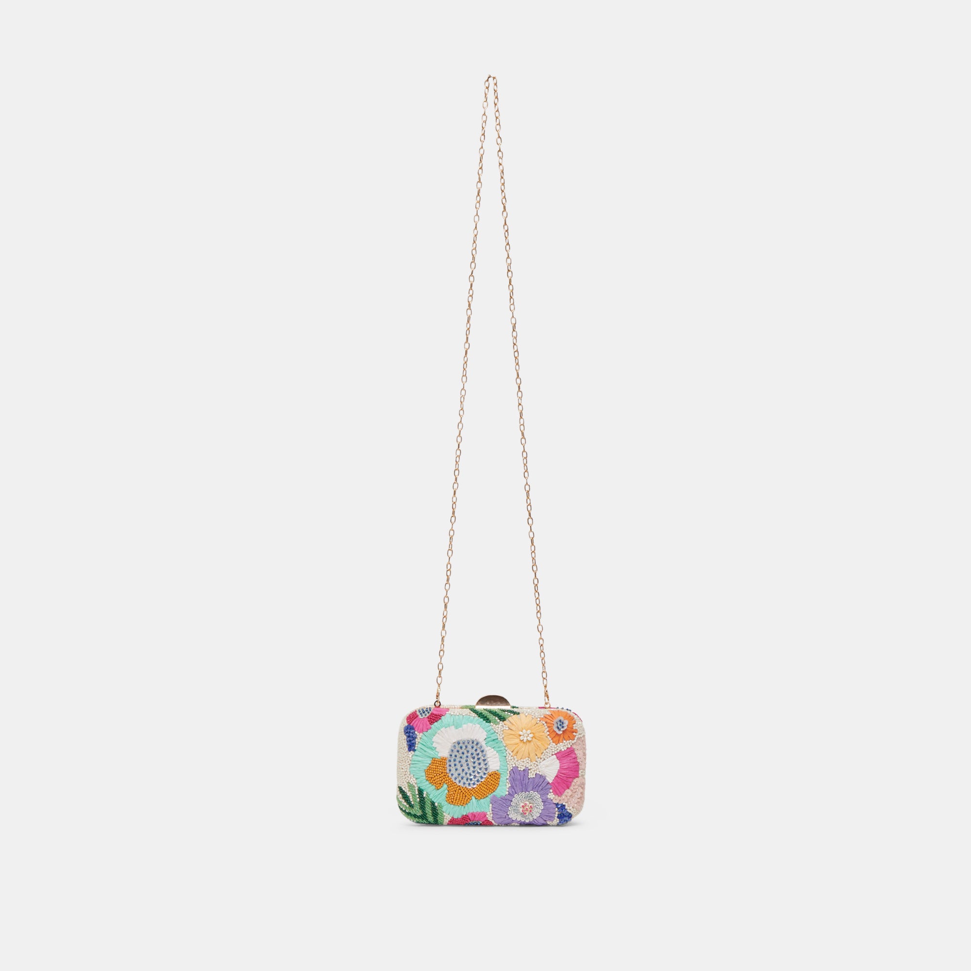 Pastel Multi Beaded Daisy Clutch - Elegant Women's Evening Bag for Parties, Weddings & Special Occasions