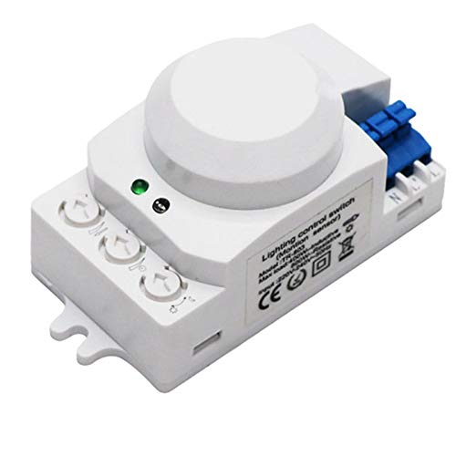 5.8GHz HF System LED Microwave Motion Sensor Light Switch - 360° Detection, White | Smart Home Lighting Control for Hallway, Garage & Outdoor Security