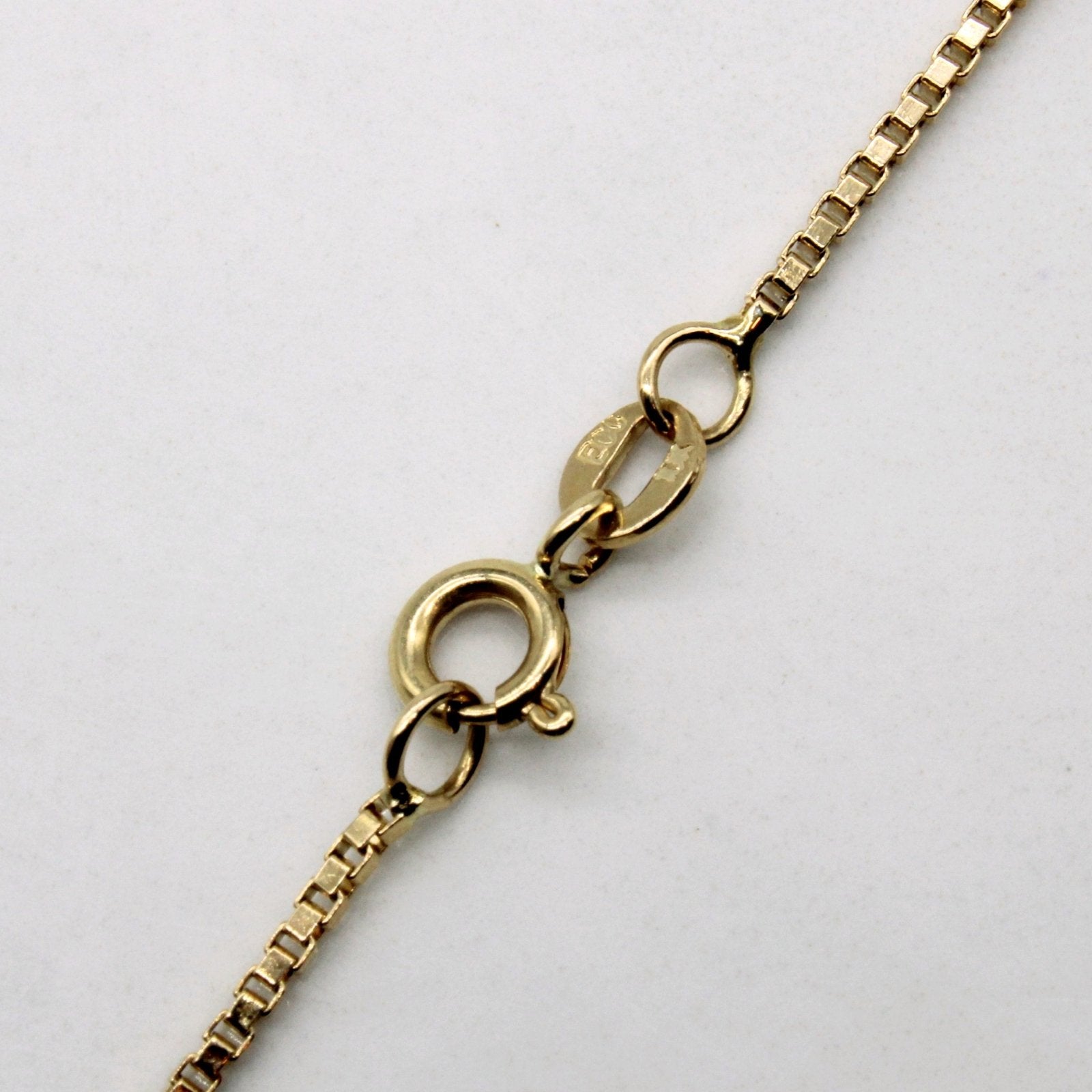 10K Yellow Gold Box Chain Necklace for Men & Women - 25