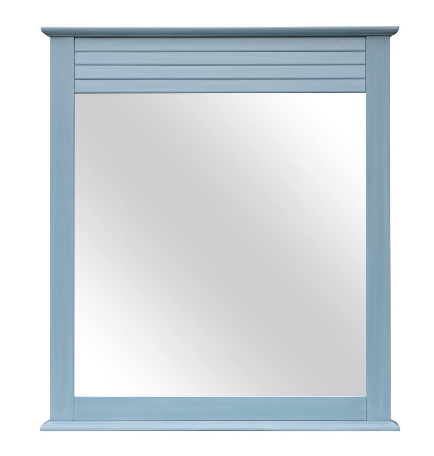 Sunset Trading Cool Breeze Coastal Premium Wood Mirror in Beach Blue - Handcrafted Coastal Decor for Bathroom, Bedroom & Beach House Wall Art