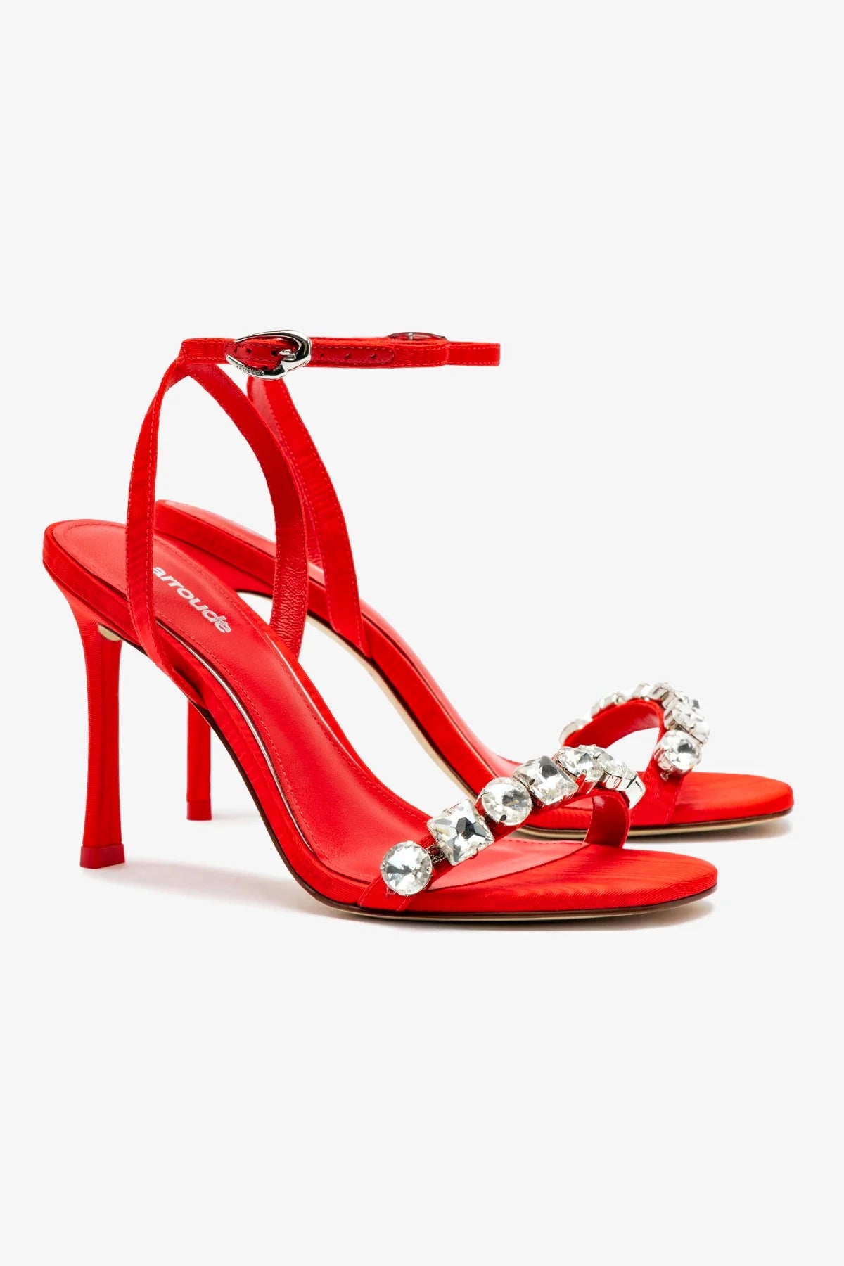 Calypso Sandal - Red Fabric with Crystal Embellishments | Comfortable Women's Summer Sandals for Beach, Vacation & Casual Wear
