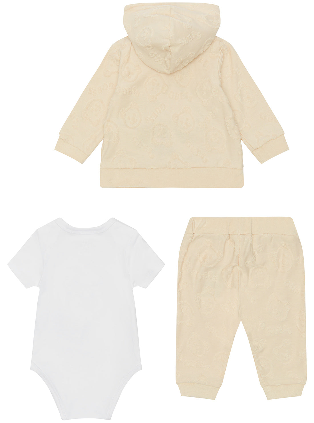 Beige 3-Piece Baby Bodysuit, Jacket and Pants Set for Newborns 0-12 Months - Soft Cotton Outfit for Photoshoots, Family Gatherings & Daily Wear