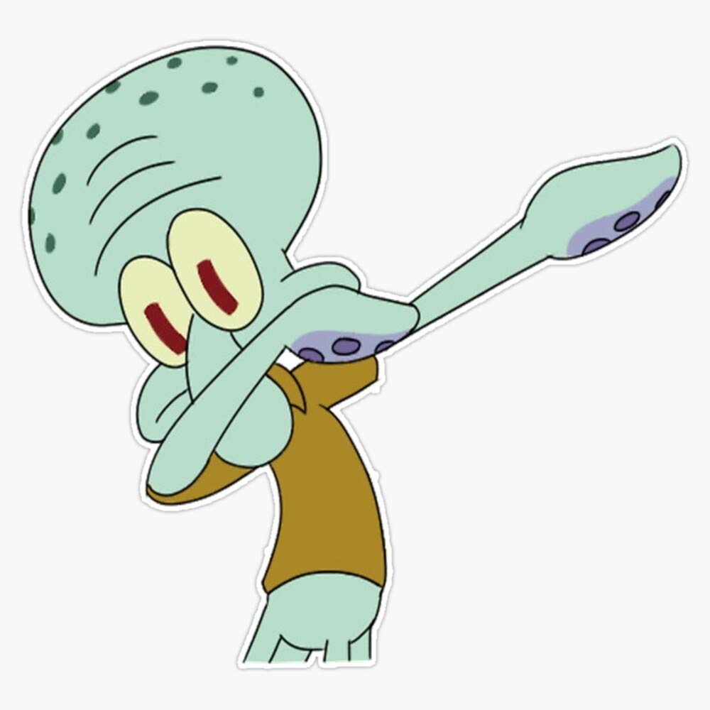 LAD Studio Squidward Dab Sticker - Waterproof Vinyl Bumper Decal (5 Inch) - Perfect for Cars, Laptops, Water Bottles & DIY Projects