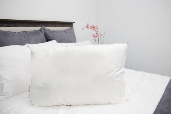 Premium Pillowtex 50% White Duck Feather & 50% Microfiber Blend Pillow - Soft Support for Side, Back & Stomach Sleepers - Ideal for Home, Hotel & Travel Use