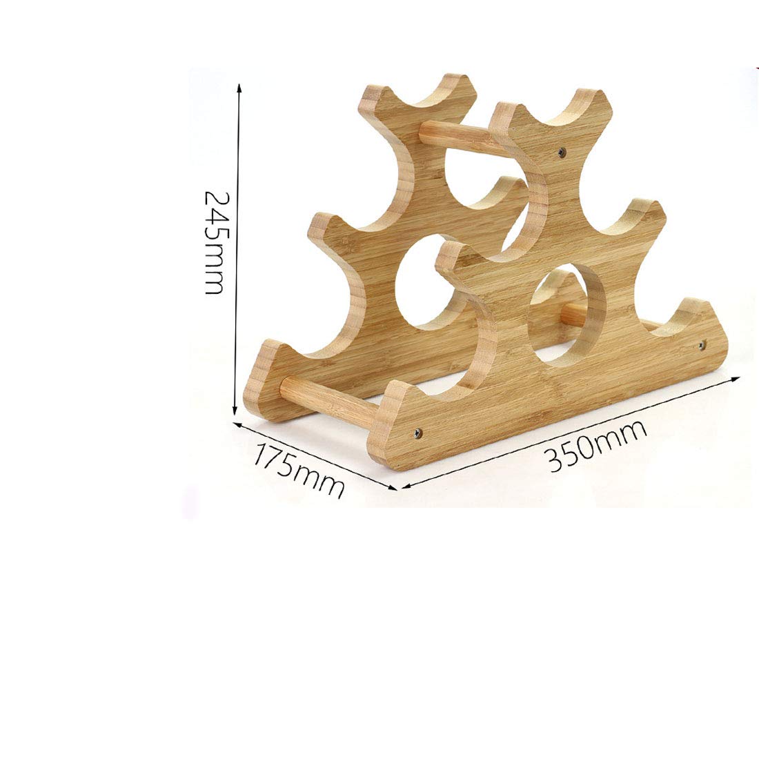 Premium Bamboo Wine Rack - Elegant Countertop Storage for 6 Bottles, Durable Wine Holder Stand - Perfect for Home Bar, Kitchen Decor & Gift Idea for Wine Lovers