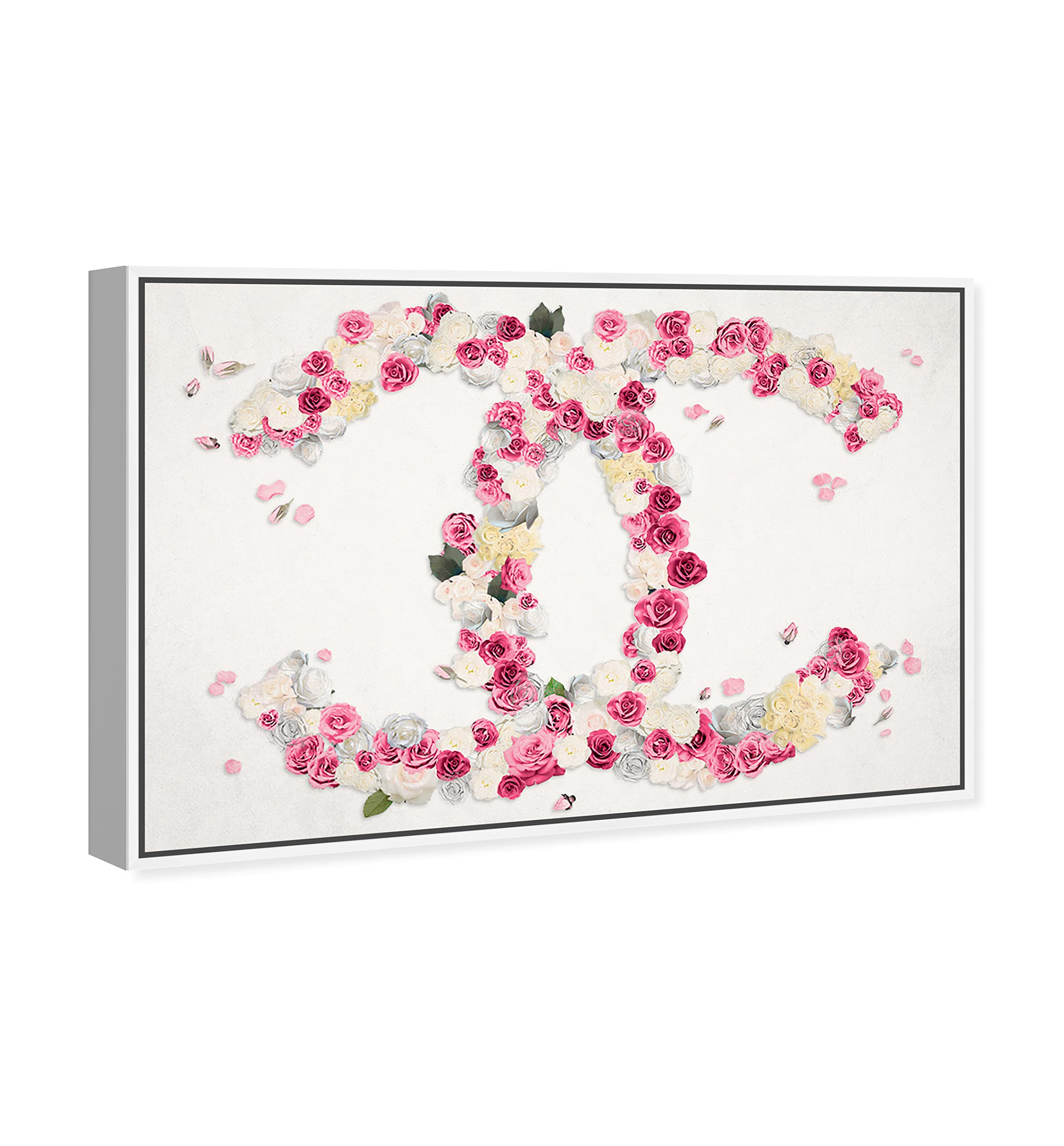 Dreaming of Classic Beauty Floral & Botanical Framed Wall Art Canvas Print - Pink & White 15x10 Inches - Elegant Home Decor for Living Room, Bedroom & Office