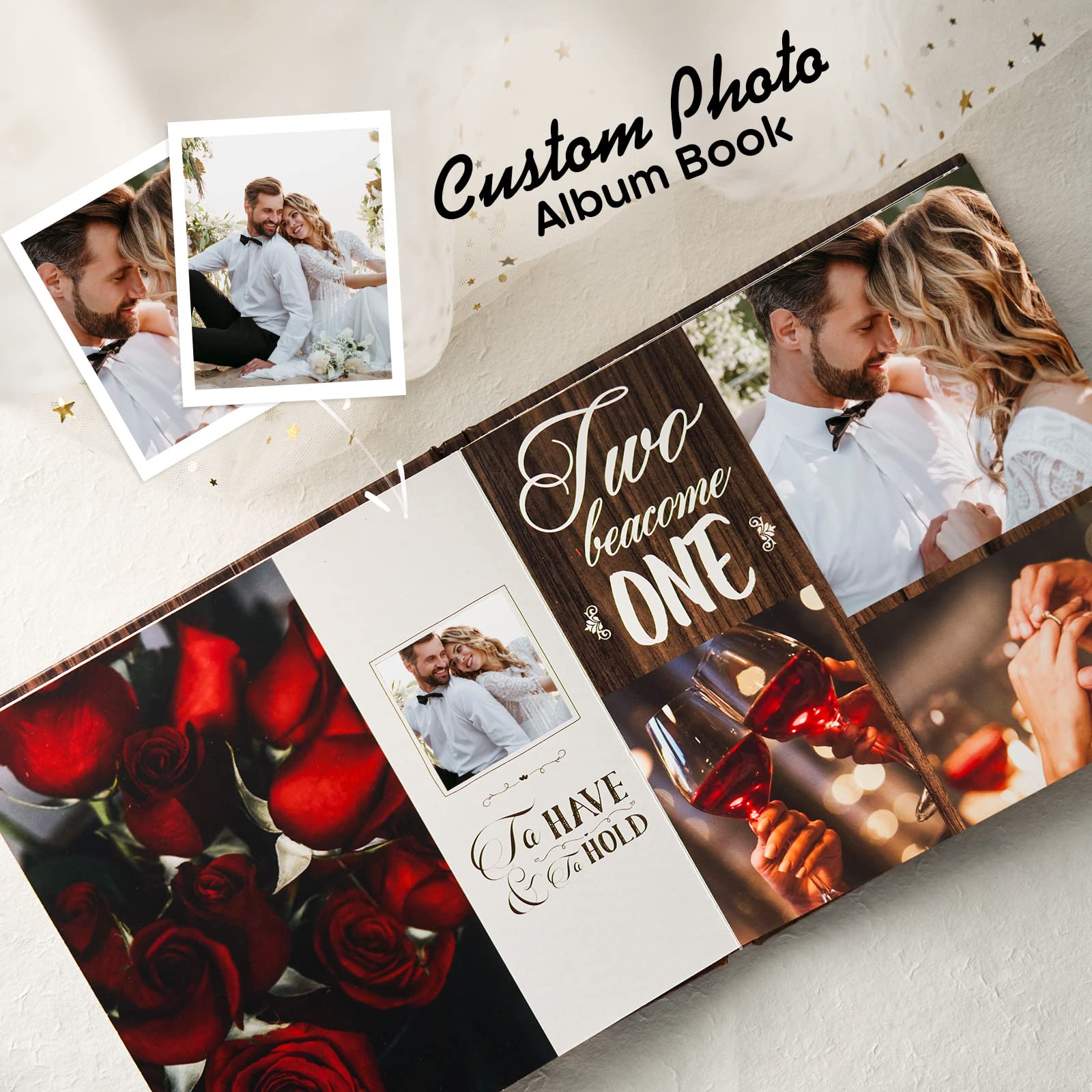 Custom 8x8 Inch Personalized 3D Printed Photo Album Book - Design Your Own Scrapbook for Wedding, Baby & Travel Memories - Perfect Gift for Anniversaries & Special Occasions
