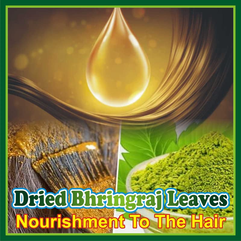 Organic Bhringraj Dry Leaves (50g) - Pure Bhringraj Leaf for Hair Regrowth & Scalp Treatment - Natural Remedy for Dry, Frizzy, Curly, Straight & Wavy Hair - Perfect for DIY Hair Masks & Ayurvedic Hair Care Routines