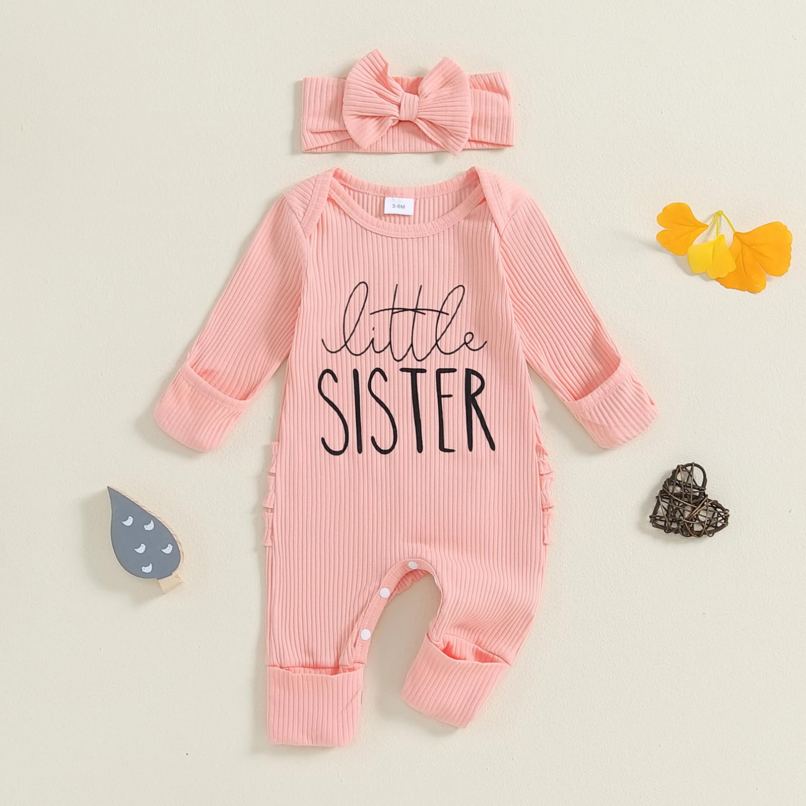 Newborn Baby Girl Clothes - Hello World Outfit Long Sleeve Romper Jumpsuit for Preemie & Little Sister | Soft Cotton Infant Wear for Hospital Photos, First Outing & Special Occasions