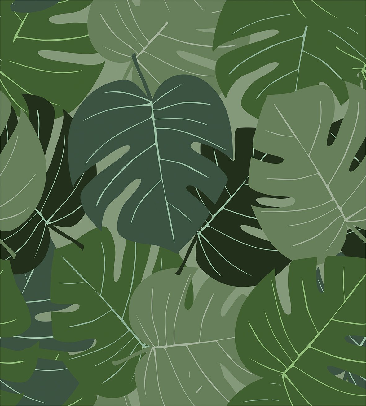 Ambesonne Forest Green Duvet Cover Set - Camouflage Palm Leaves Tropical Nature Design, 3-Piece Bedding Set with 2 Pillow Shams, Queen Size in Sage & Pale Green | Perfect for Jungle-Themed Bedrooms, Boho Decor & Nature-Inspired Home Styling
