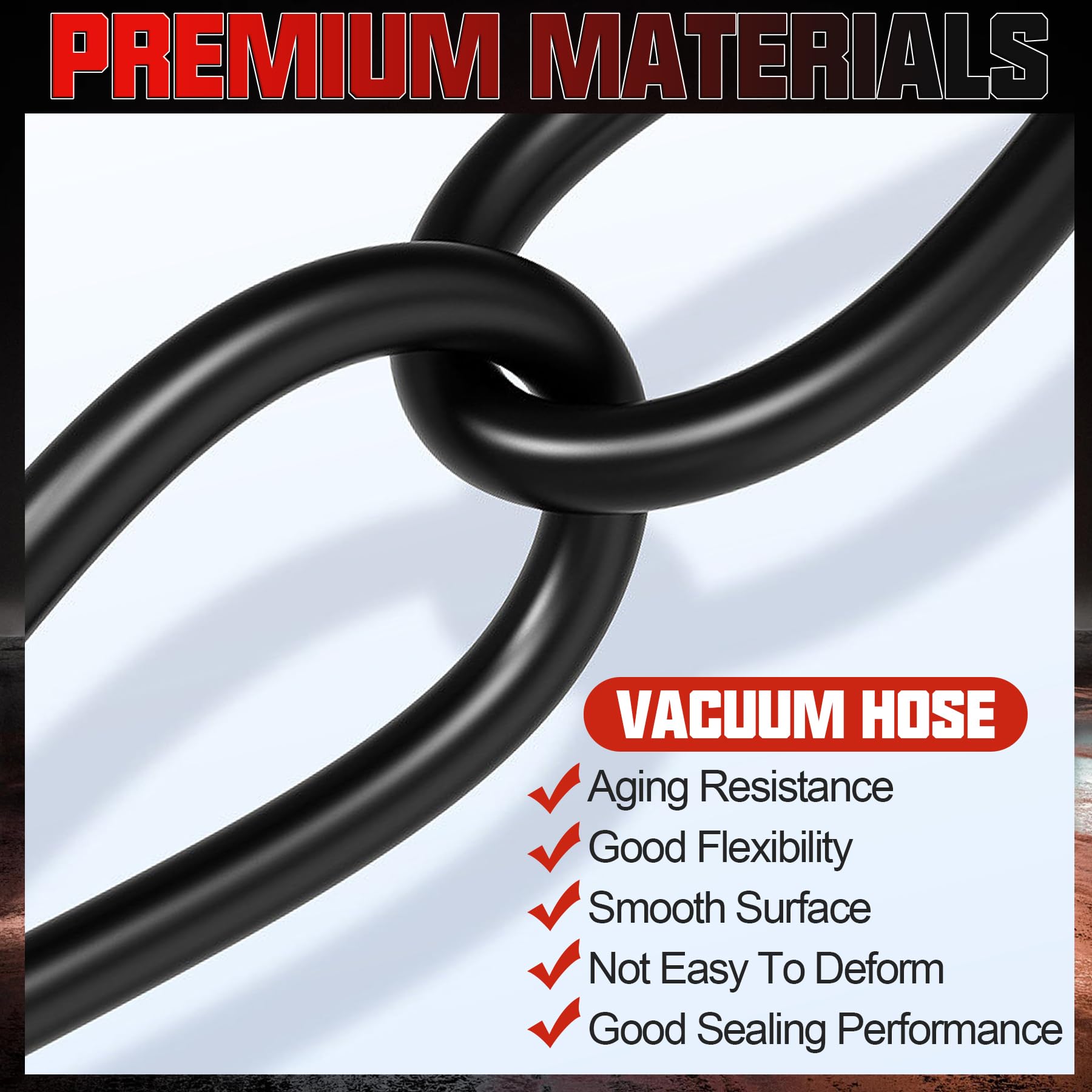 High Performance 6.6FT Automotive Silicone Vacuum Hose Kit (1/8