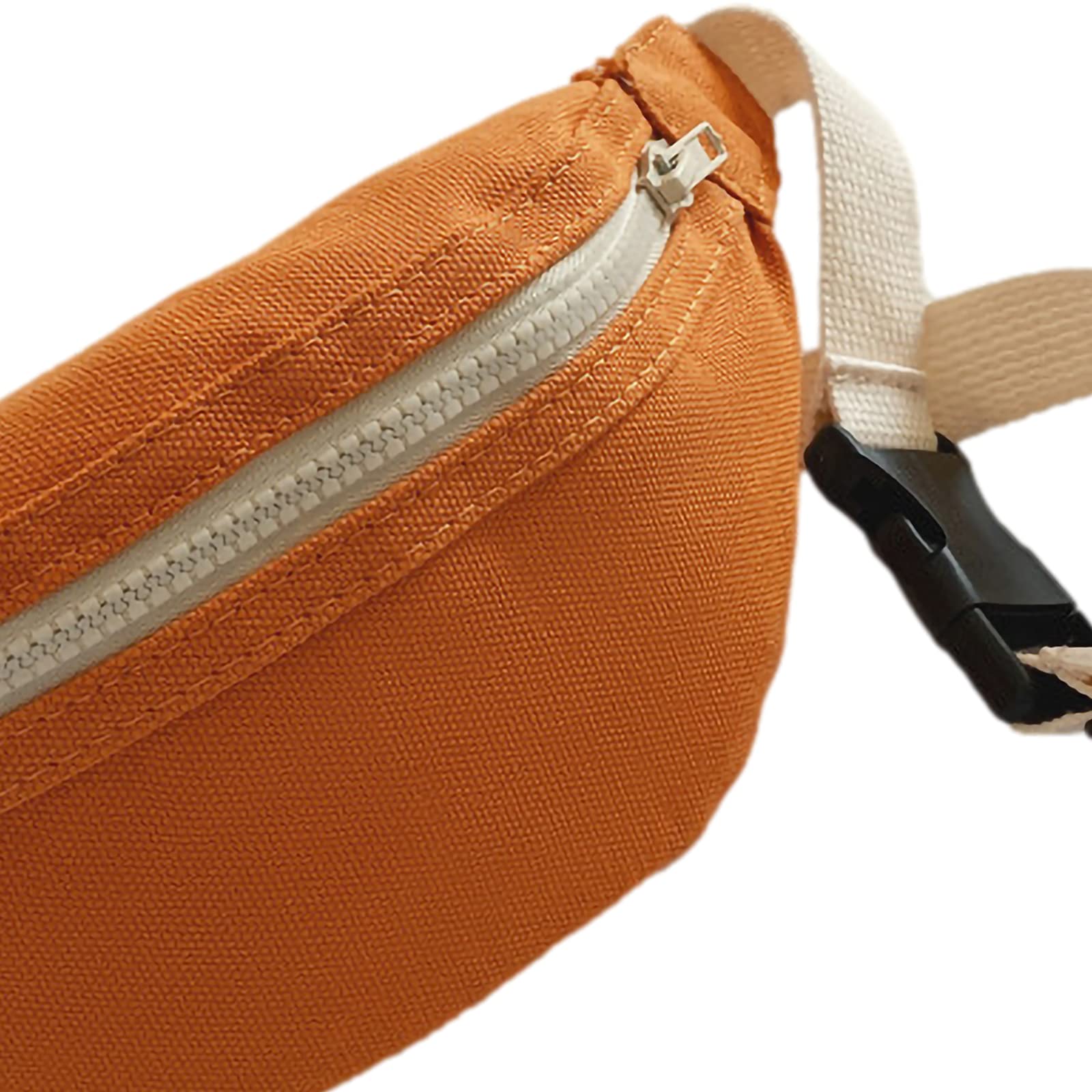 Unisex Canvas Waist Fanny Pack for Boys & Girls - Crossbody Chest Purse Bag with 7 Color Options (Orange) - Perfect for Travel, Hiking, and Outdoor Activities