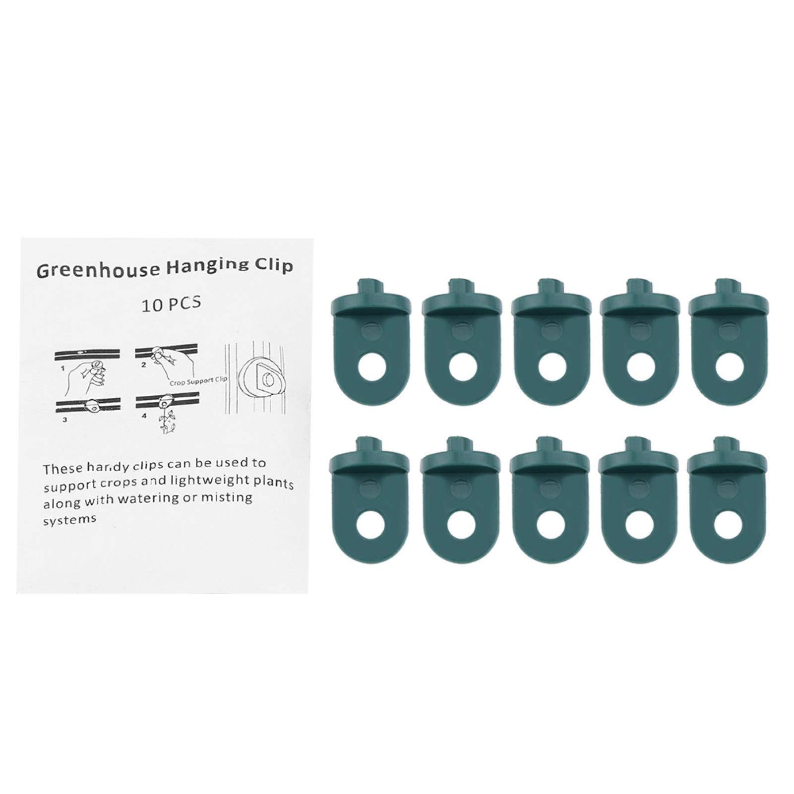 Tyenaza Plastic Greenhouse Hooks - Heavy Duty Plant Hanger Clips Set for Flowers, Vines & Pots | Durable Greenhouse Accessories & Hanging Tools (Green) | Perfect for Indoor/Outdoor Gardens, Greenhouses & Vertical Planting