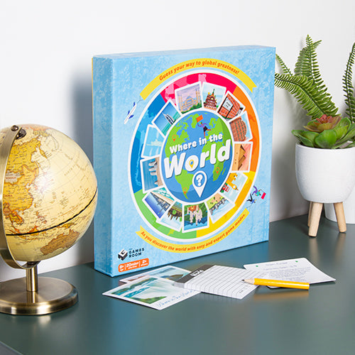 Where In The World Board Game - Fun Geography Trivia Game for Families & Friends - Perfect for Game Nights, Travel Enthusiasts & Classroom Learning