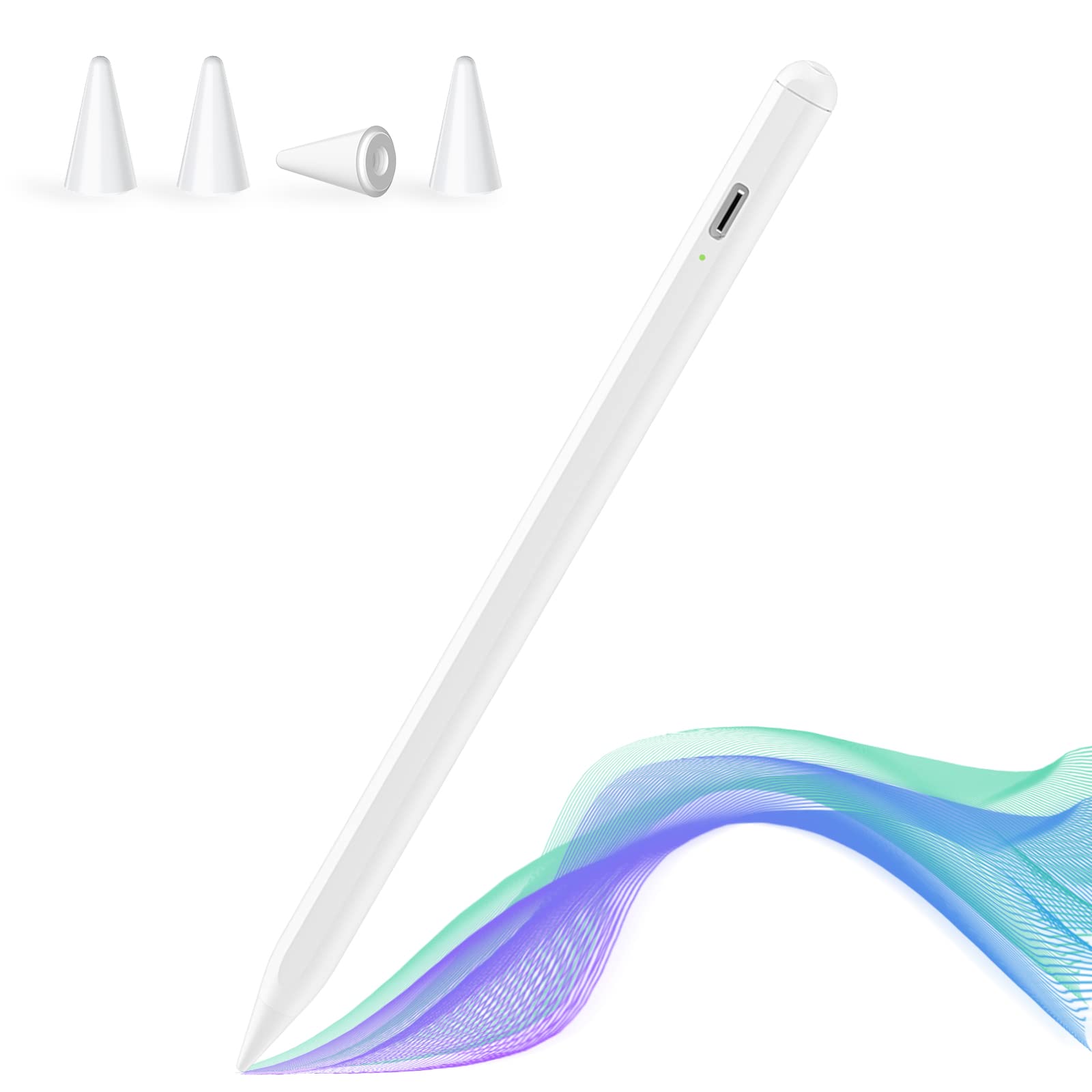 Premium iPad Stylus Pen with Tilt Sensitivity & Palm Rejection - Compatible with iPad Pro 12.9