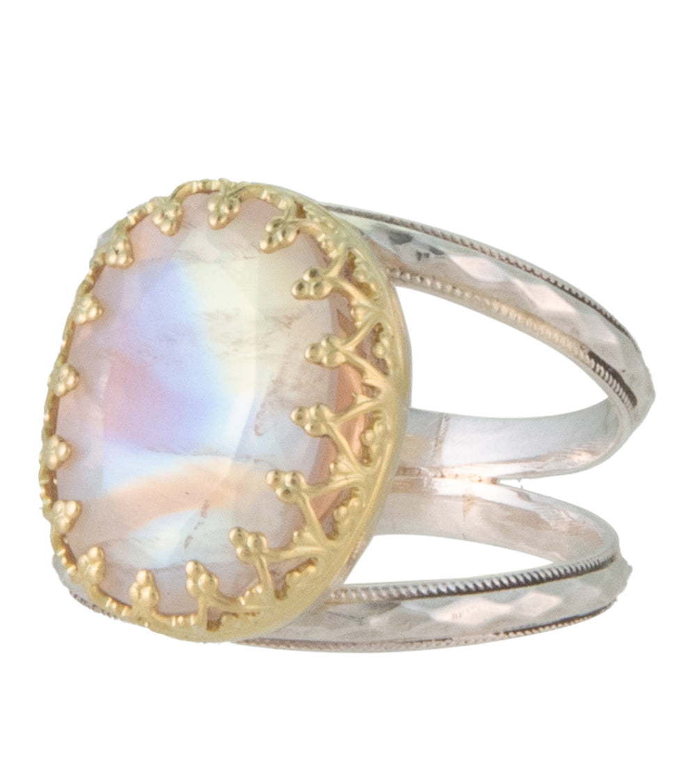 Galit Rainbow Moonstone Faceted Ring - Elegant Handmade Jewelry for Women | Perfect for Weddings, Parties & Everyday Wear