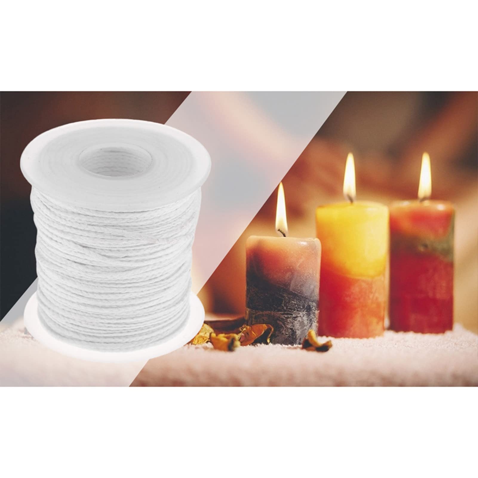Premium 61m Cotton Candle Wick Spool - Eco-Friendly DIY Candle Making & Oil Lamp Wick Core for Handmade Candles, Wax Melts, and Home Decor Projects