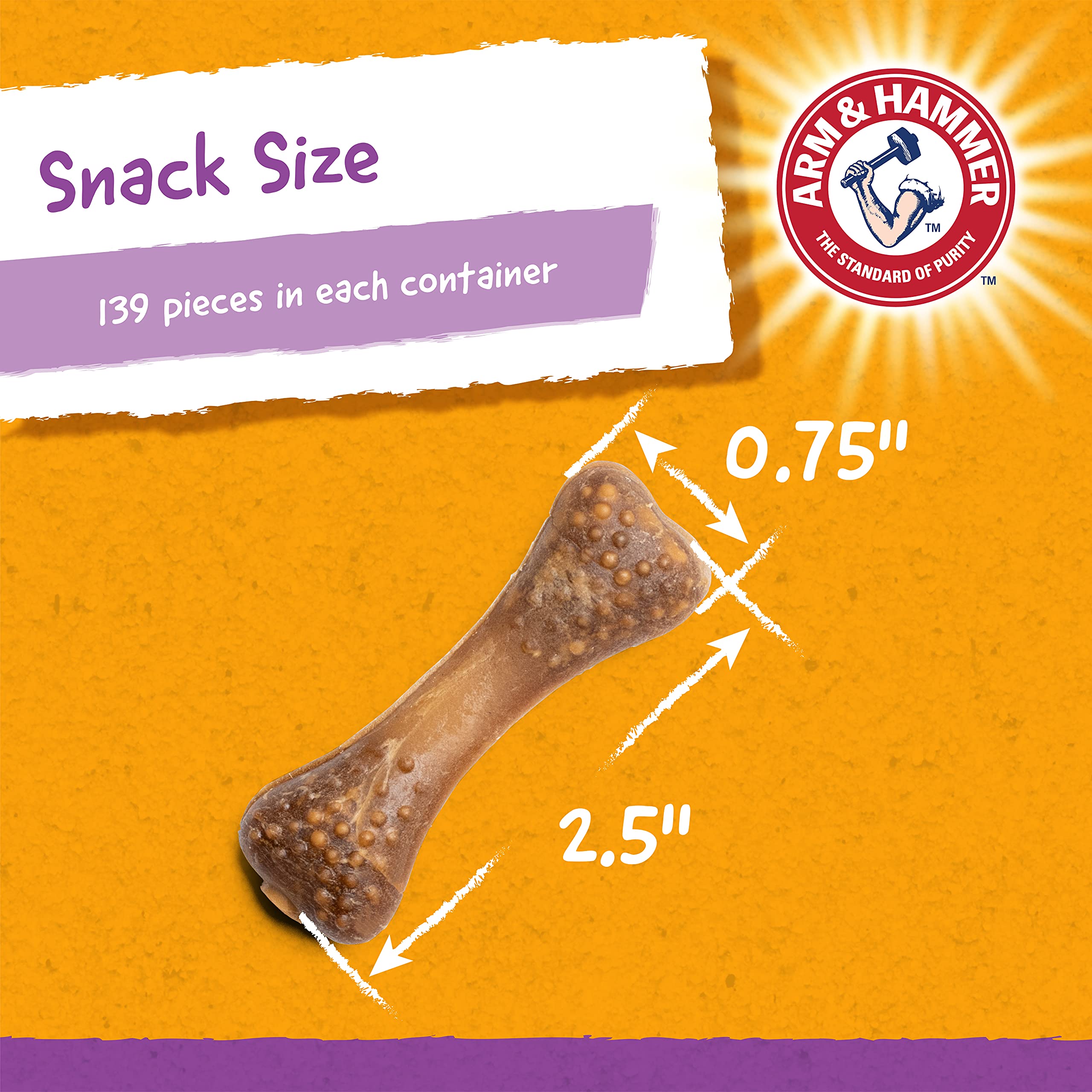 Arm & Hammer for Pets Nubbies Tartar Control Dental Treats for Dogs - 6 Pack (139 Count) | Chicken Flavor Dental Chews for Fresh Breath, Plaque & Tartar Removal | Perfect for Small & Medium Dogs Daily Oral Care