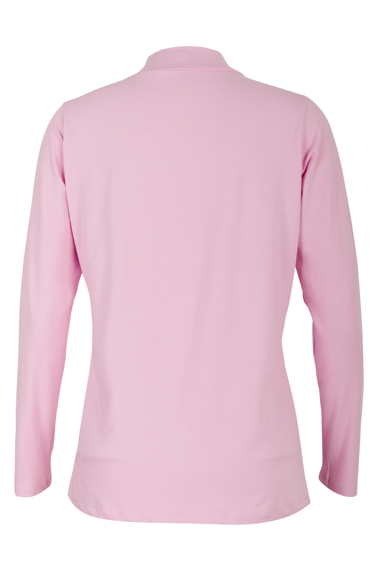 Women's Cotton Elastane Turtleneck Top - Soft Stretch Comfort Fit Long Sleeve Shirt in Pink (6553BR) | Perfect for Work, Casual Wear & Layering in Fall/Winter