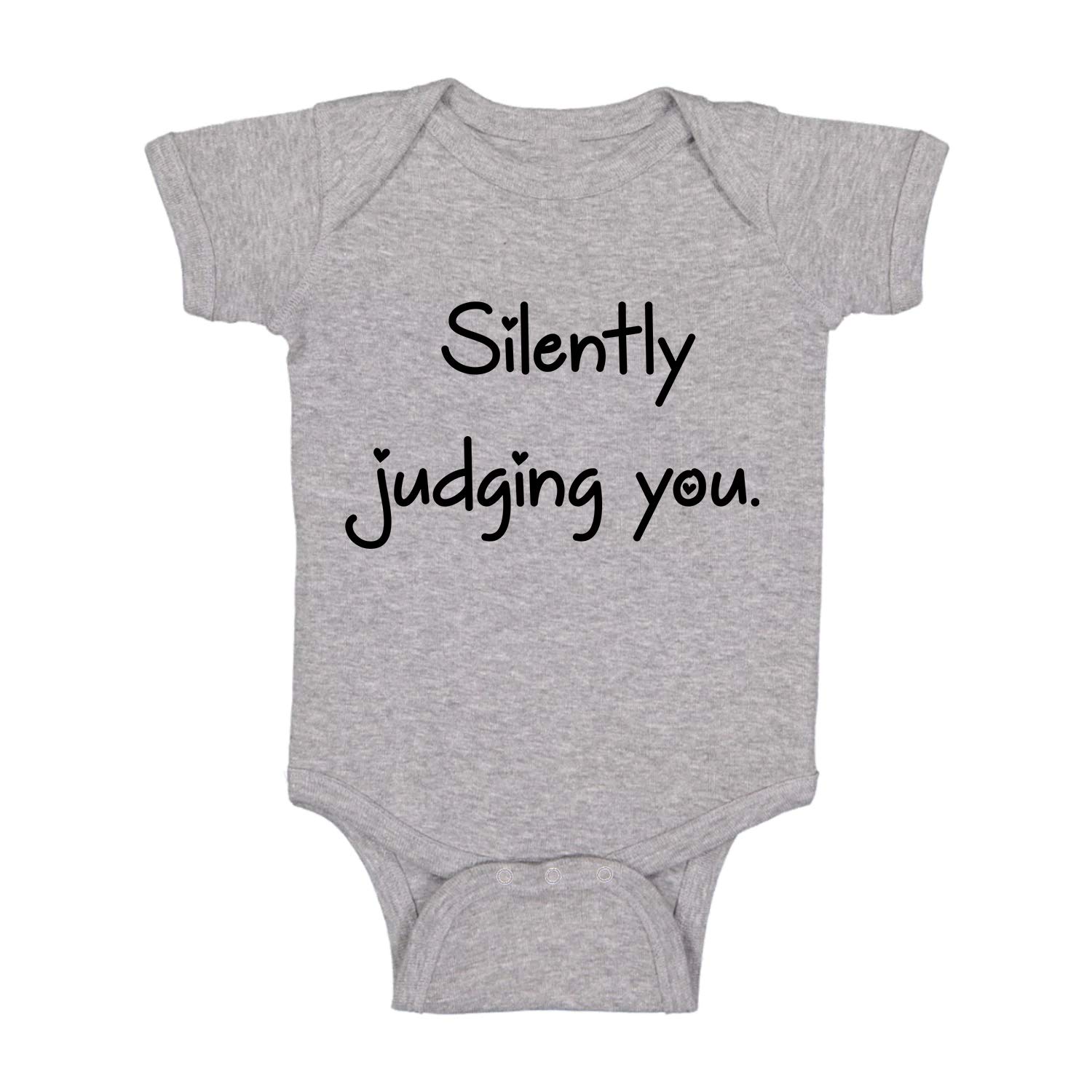 Funny Baby Bodysuit - Silently Judging You Onesie - Newborn Outfit for Boys & Girls | Cute Infant Clothes for Playtime & Photo Shoots
