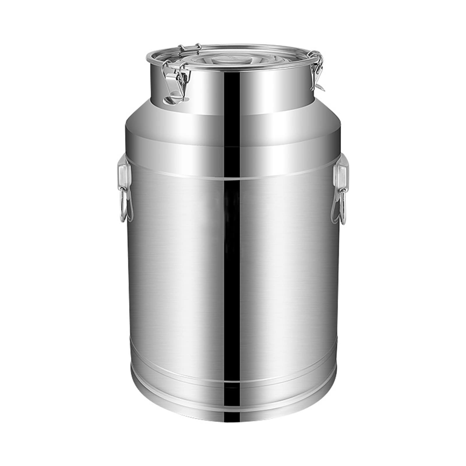 Premium 201 Stainless Steel Milk Can - 5-100L Food-Grade Liquid & Solid Storage Container with Silicone Sealed Lid (48L Option) - Ideal for Milk Transport, Wine Fermentation, Oil Storage & Tea Canister - Perfect for Farms, Wineries, Restaurants & Home Brewing