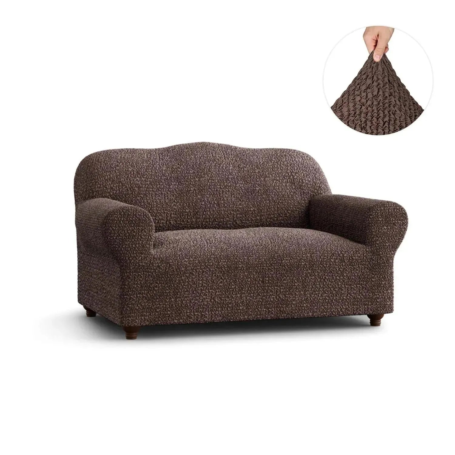 2 Seater Loveseat Slipcover - Mille Righe Collection | Sofa Protector for Living Room, Bedroom & Office | Washable & Durable Furniture Cover