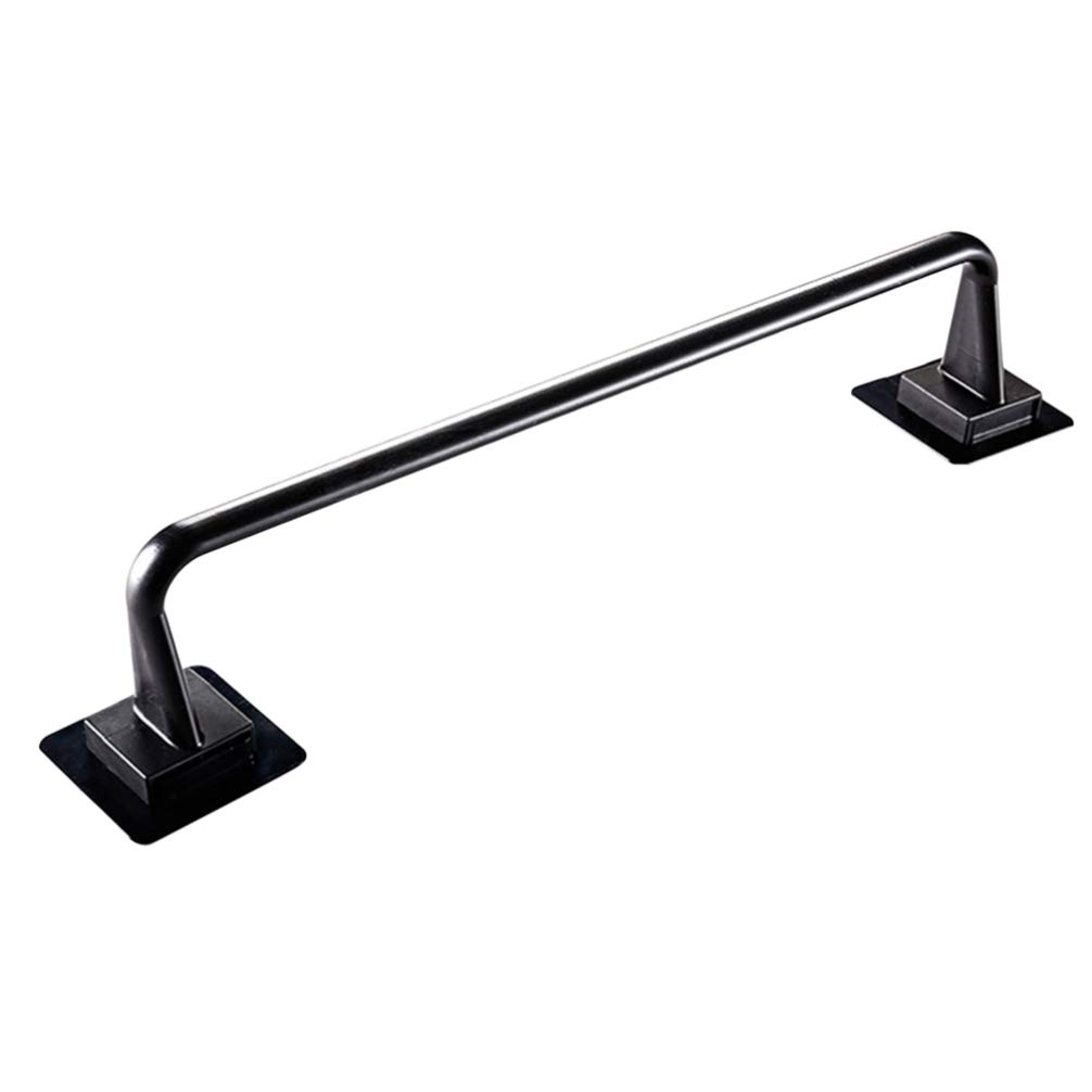 Zerodeko No Punch Single Towel Bar - Rustproof Stainless Steel Bathroom Towel Holder for Kitchen, Bathroom & Laundry Room - Easy Installation, No Drilling Required