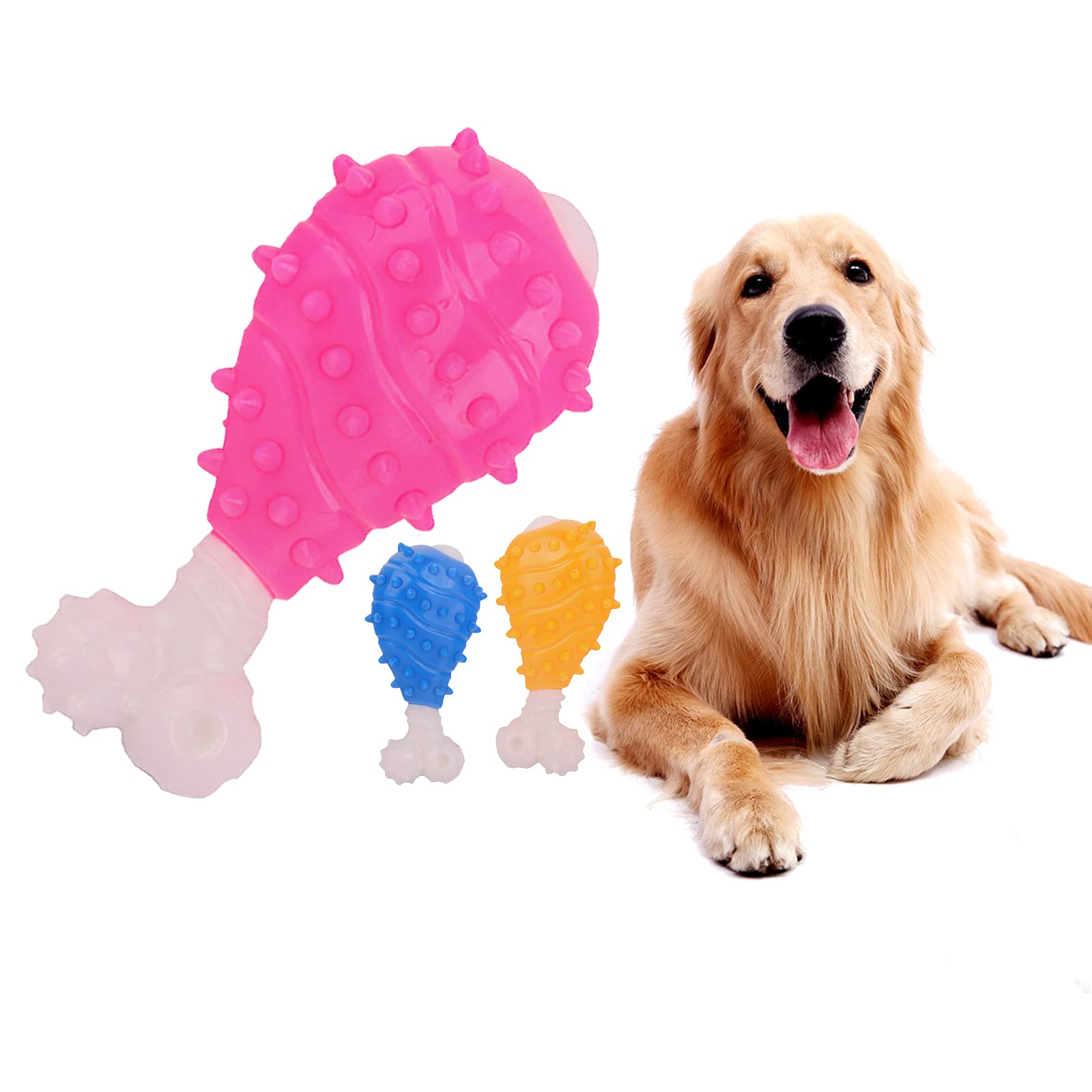 Wendong Chicken Leg Dog Chew Toy - Tough & Durable Teeth Cleaning Chew Toy for Small & Medium Dogs - Super Chewer Toy for Aggressive Chewers - Perfect for Teething, Boredom Relief & Dental Health