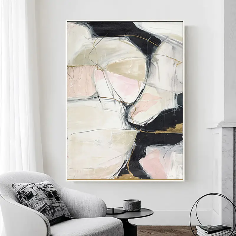 Abstract Painting #AB 005 - Modern Wall Art for Living Room, Bedroom & Office Decor | Handmade Canvas Artwork