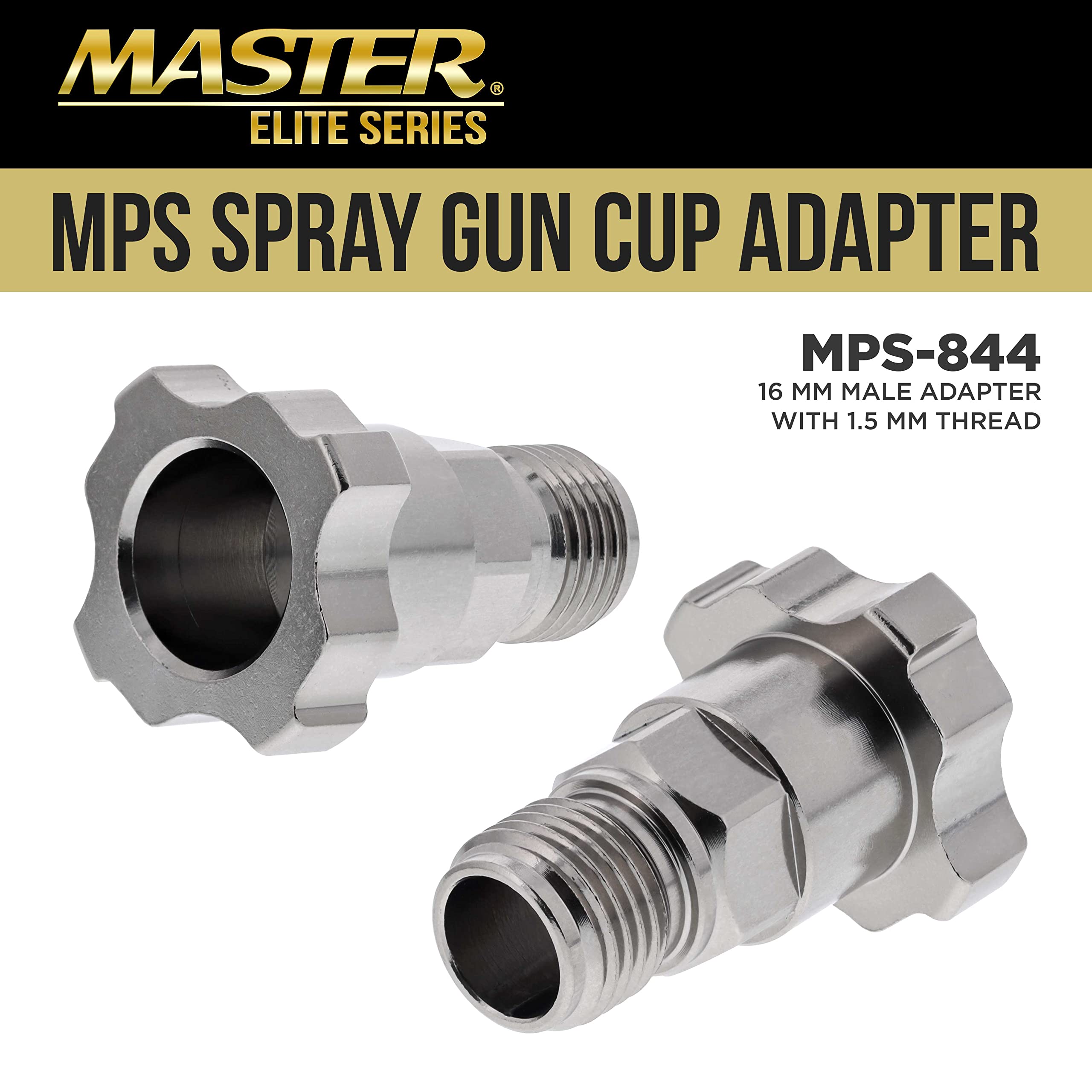 Master Elite Paint System MPS Spray Gun Cup Adapter 844 - Compatible with Devilbiss Startingline & Sharpe Finex Spray Guns - Works with MPS Disposable Cup Liners & Lid System - Perfect for Automotive Painting & DIY Home Projects