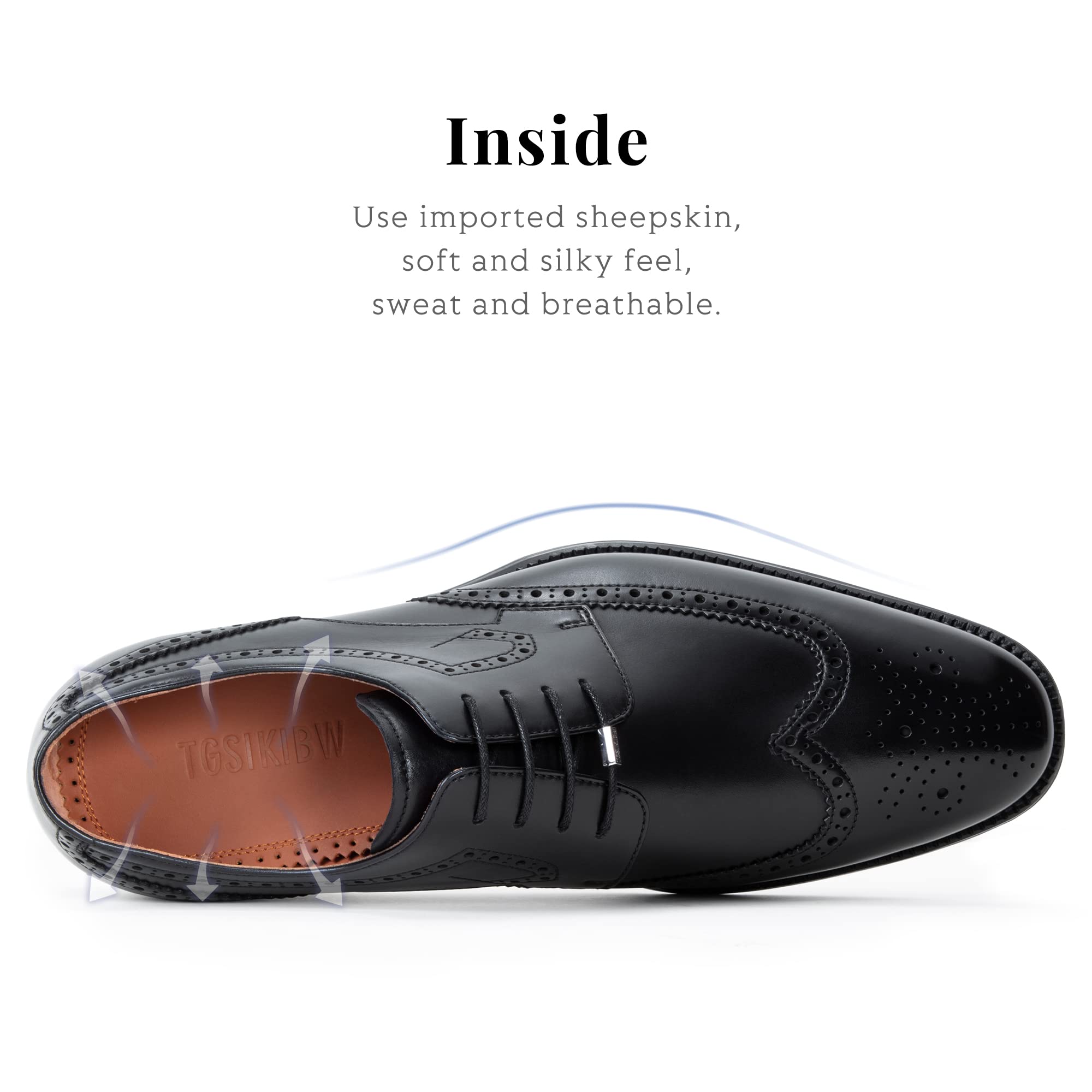 Genuine Leather Men's Dress Shoes - Modern Formal Business Derby Shoes for Office, Wedding & Special Occasions
