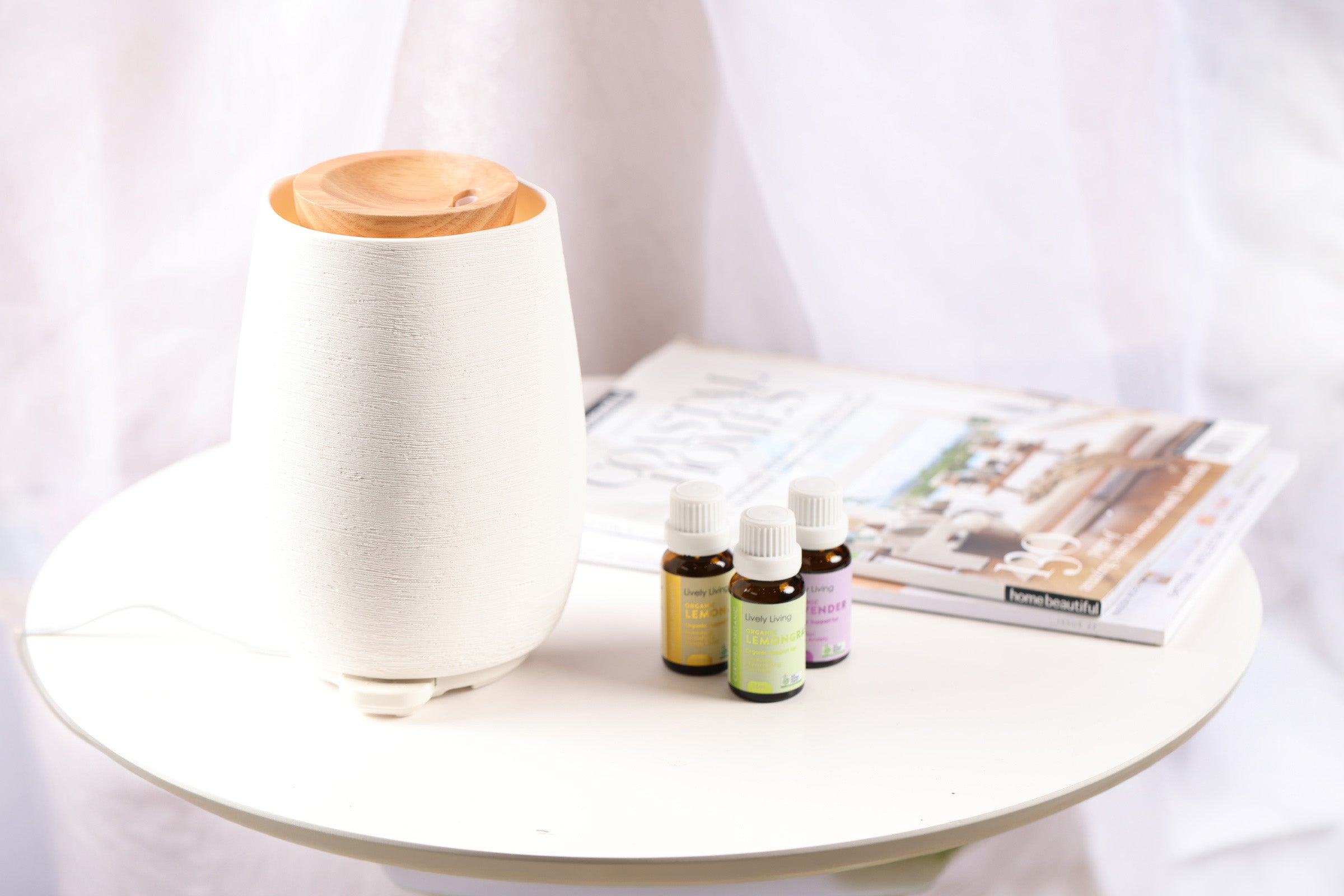 Aroma Fern Ceramic Diffuser & Sleep Sanctuary Trio - Essential Oil Diffuser Set for Relaxation, Aromatherapy and Better Sleep | Perfect for Bedroom, Yoga and Spa