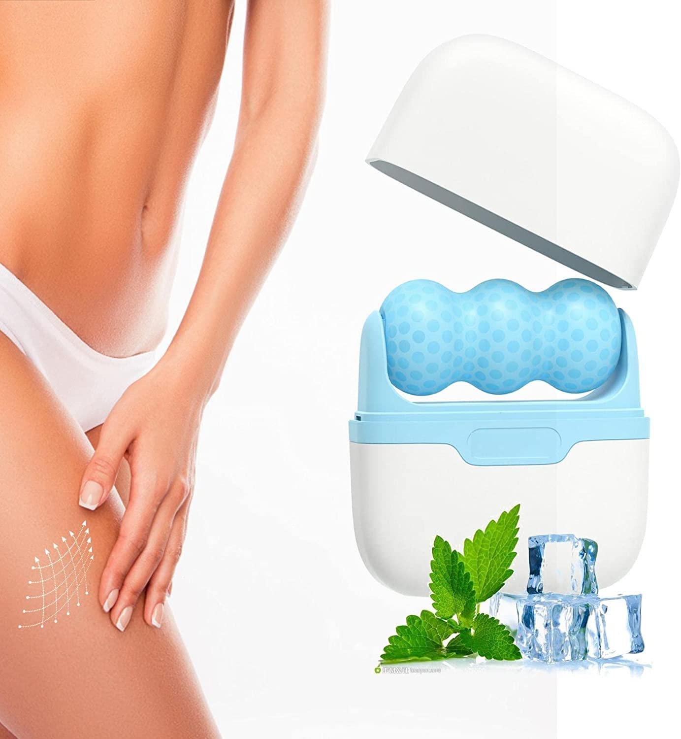 Deoxys Ice Roller for Face & Eye Puffiness Relief - Cooling Facial Massager for Dark Circles, Swelling & Skin Tightening - Home Spa & Travel Essential - Perfect Gift for Women & Skincare Lovers (Use for Morning Routine, Post-Workout Recovery & Pre-Makeup Prep)