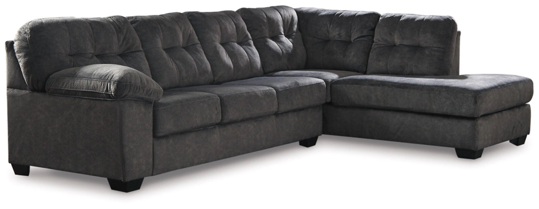 Accrington 2-Piece Sectional Sofa with Right-Hand Facing Chaise in Granite Fabric - Perfect for Living Room, Family Room & Home Theater Comfort