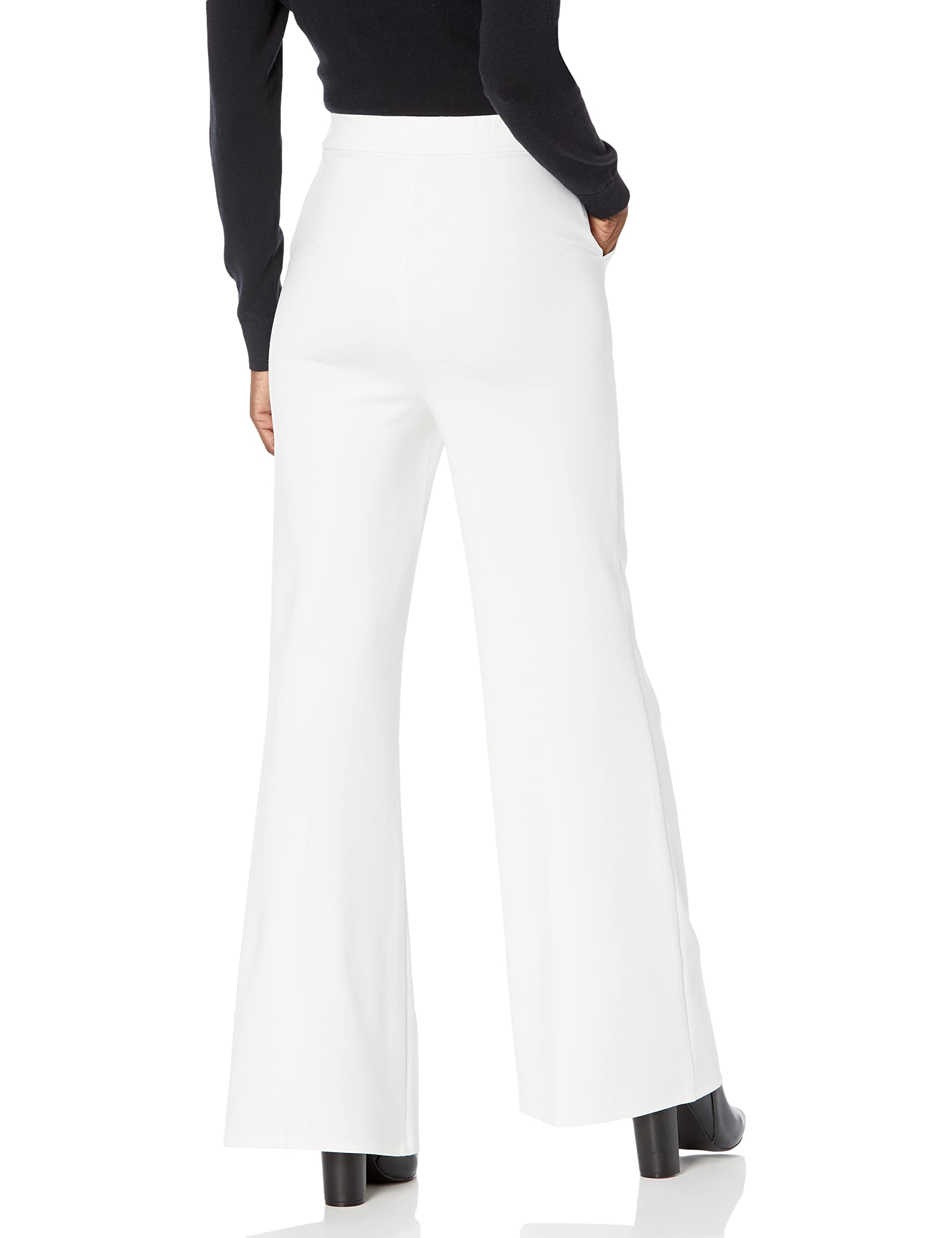 Dress the Population Women's Classic High Waist Wide Leg Pants - Comfortable Stretch Fabric for Work, Office & Casual Wear